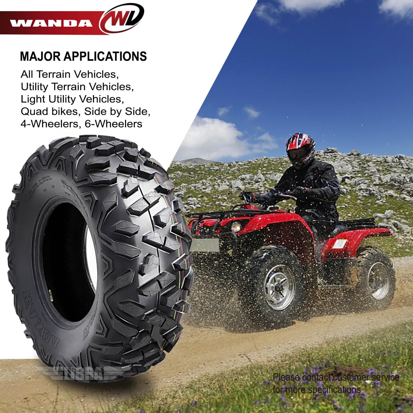 WANDA 2 Radial ATV/UTV Tires 26x11R12 6PR P3501-10400