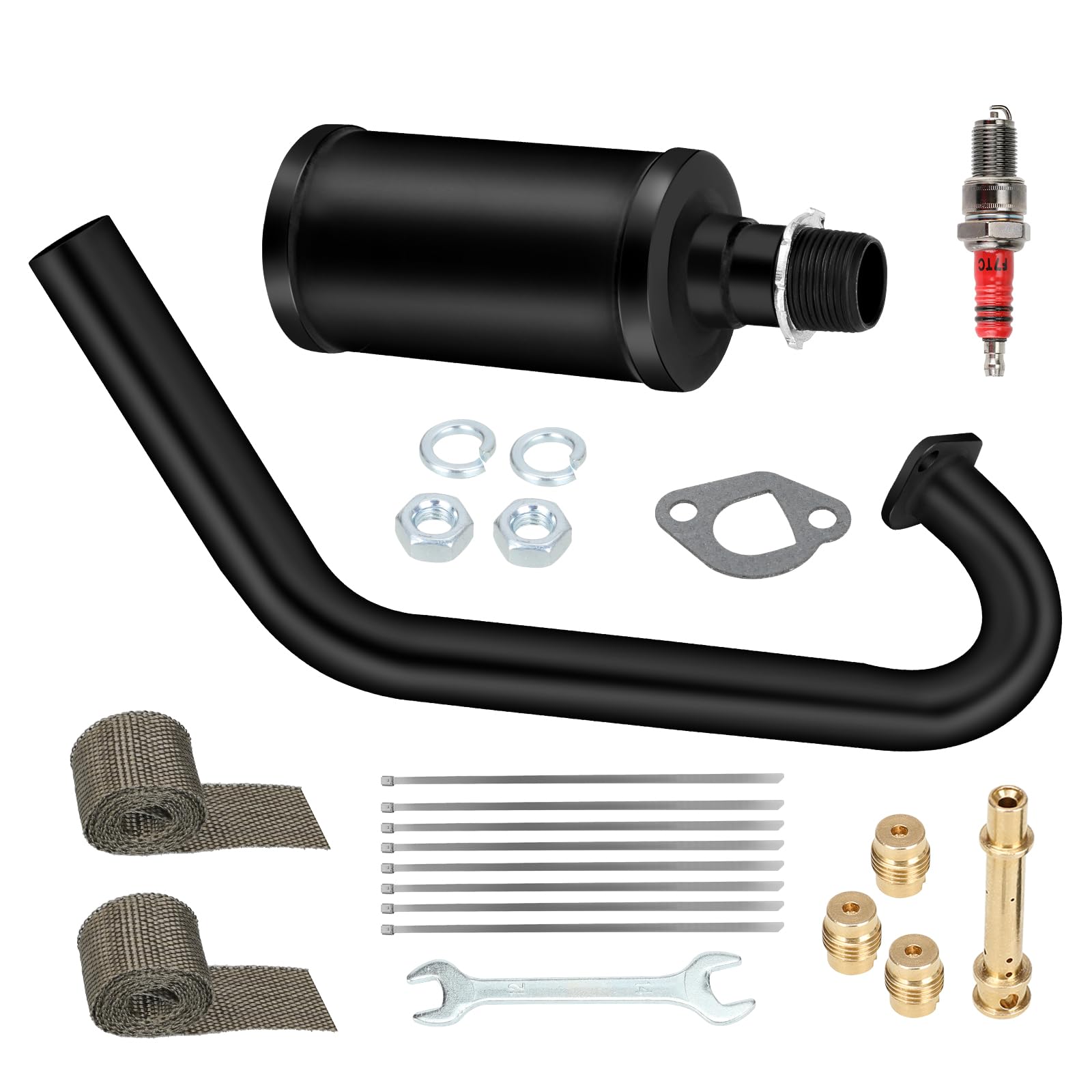 Fvrito 212Cc Exhaust Muffler Kit For Predator 196Cc 224Cc 6.5Hp Coleman Ct200U Bt200X Ct200U-Ex Kt196 Gx200 Tillotson Mini Bike 