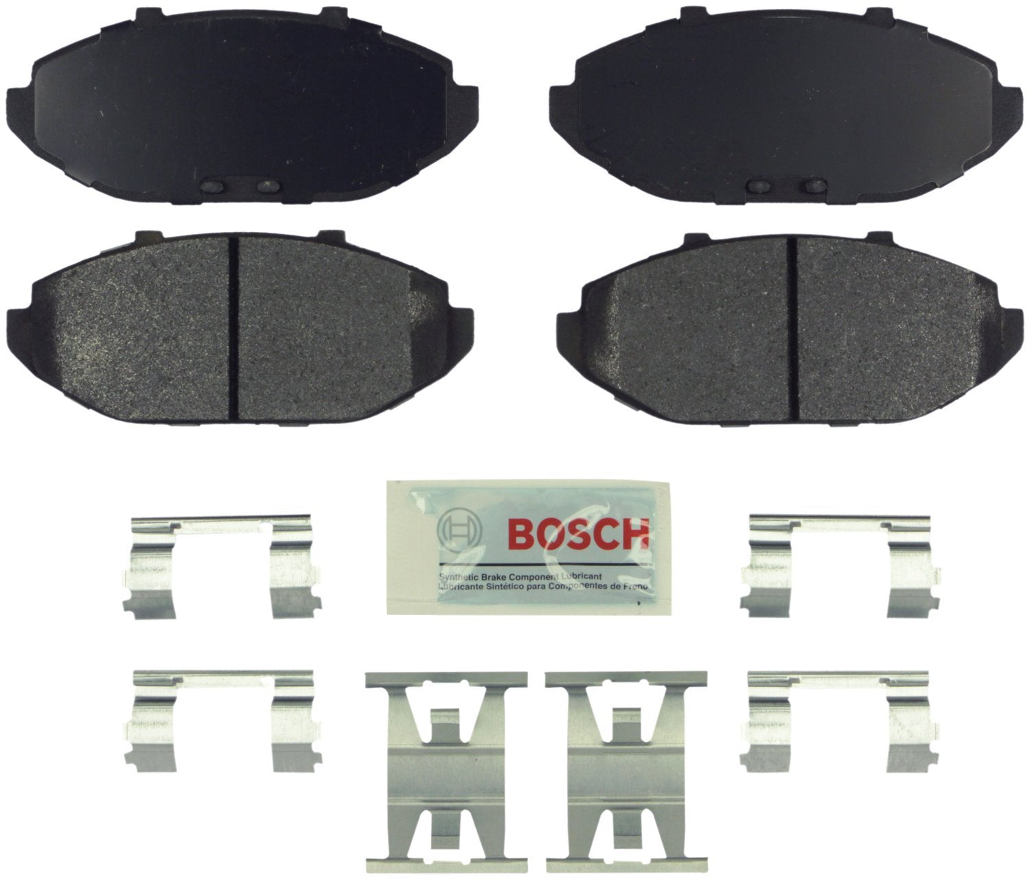 BOSCH BE748H Blue Ceramic Disc Brake Pad Set With Hardware - Compatible With Select Ford Crown Victoria; Lincoln Town Car; Mercu