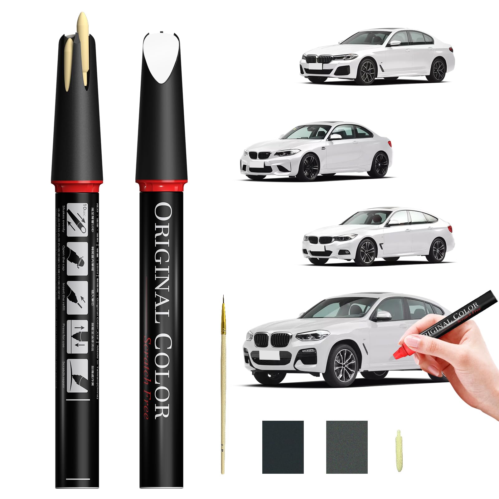 Carhoo C4F Arctic Race Blue Metallic Compatible With BMW Exact Match Touch Up Paint Pen, Car Scratch Remover for Nicks and Chips