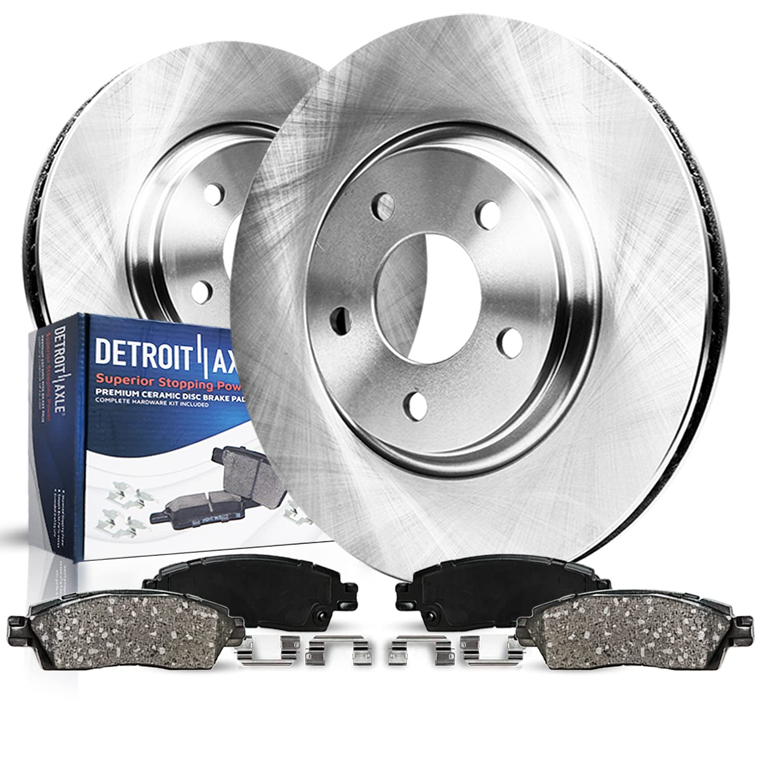 Detroit Axle - Front Brake Kit for 2011-2013 Lexus IS350, 2011 GS350 GS450h GS460, 13.15 inch Disc Brake Rotors Ceramic Brake Pa