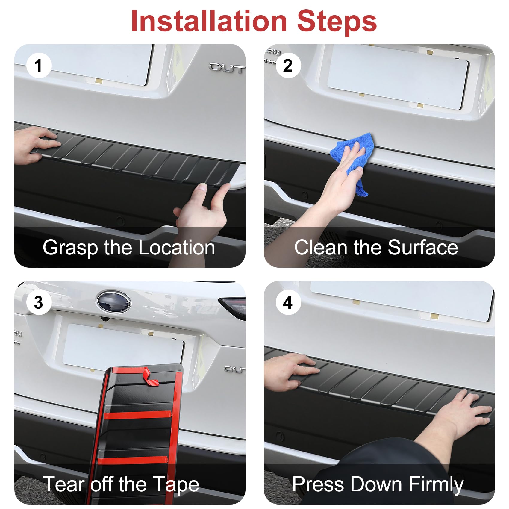 Exterior Rear Bumper Guard Protector for Car Non-Slip Scratch-Resistant Trunk Door Protector for Outback 2021-2025 Accessories (