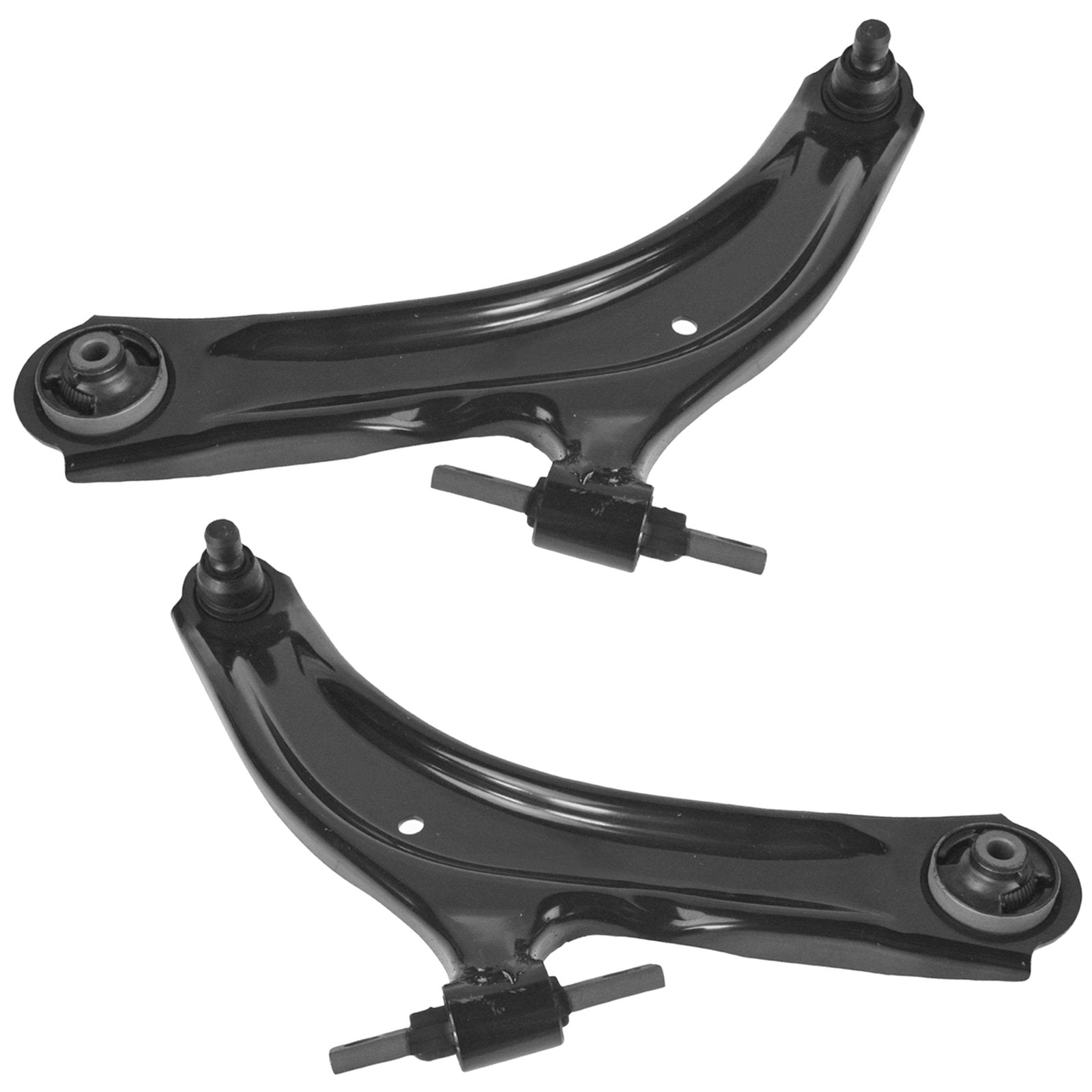 TRQ Lower Control Arm Set with Ball Joints - 2 Piece for 2008-2015 Nissan Rogue - Black, Model PSA62494