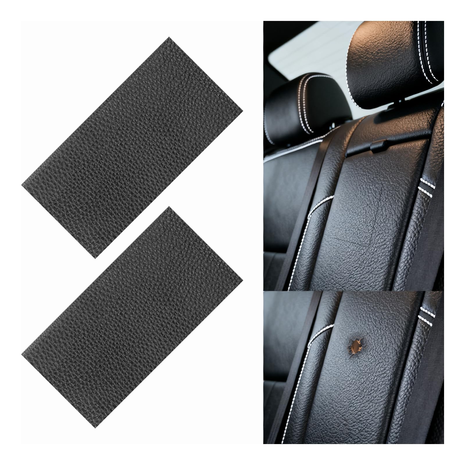 YGDMD 2PCS 84 Inch PU Leather Patch for Car Seat Repair,Self-Adhesive Leather Repair Patch Tape Vinyl Repairs Kit,Portable Car L