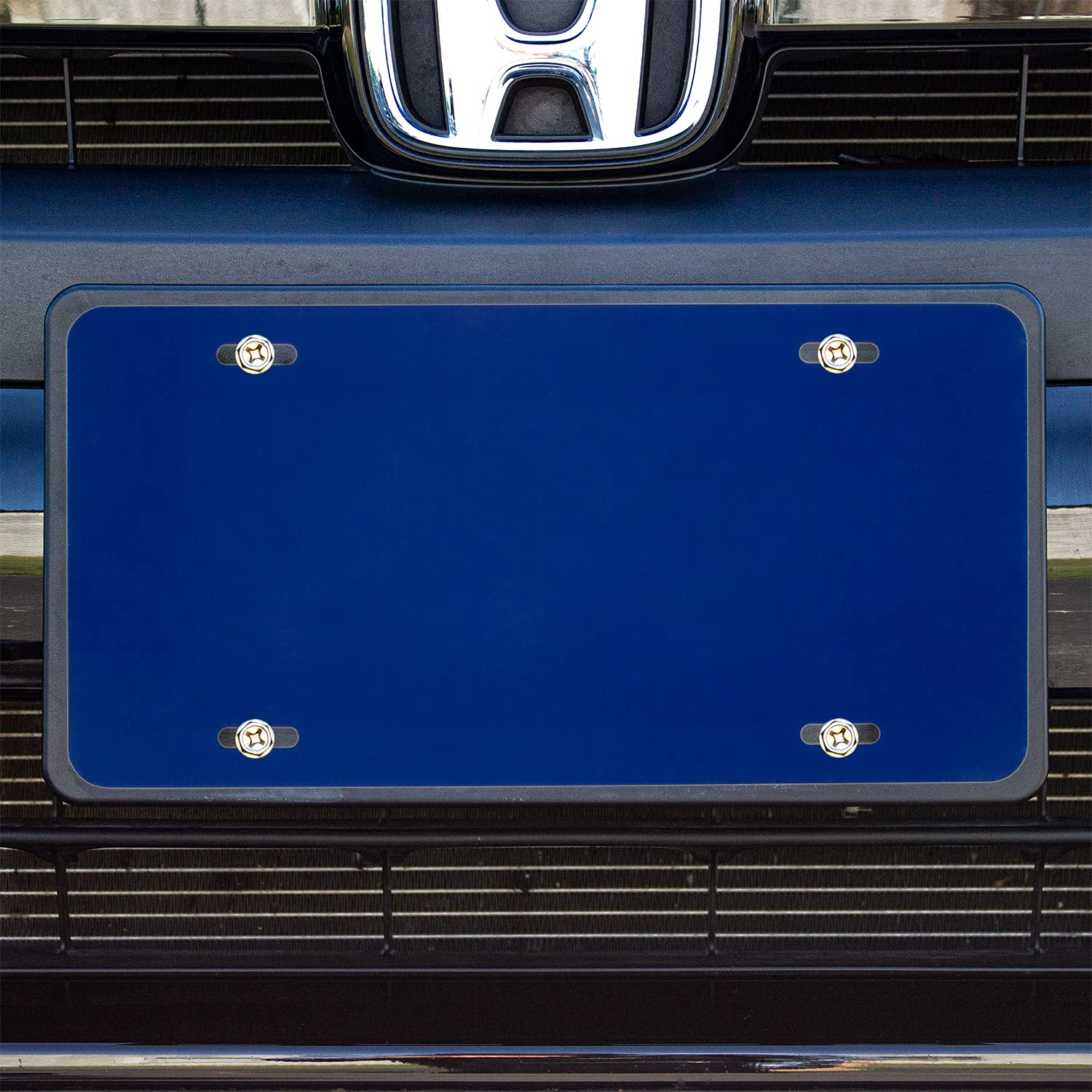 Excelmark Custom License Plate For Front Of Car - Personalized Car Tags - 6'' X 12'' Universal Fit (Navy Blue)