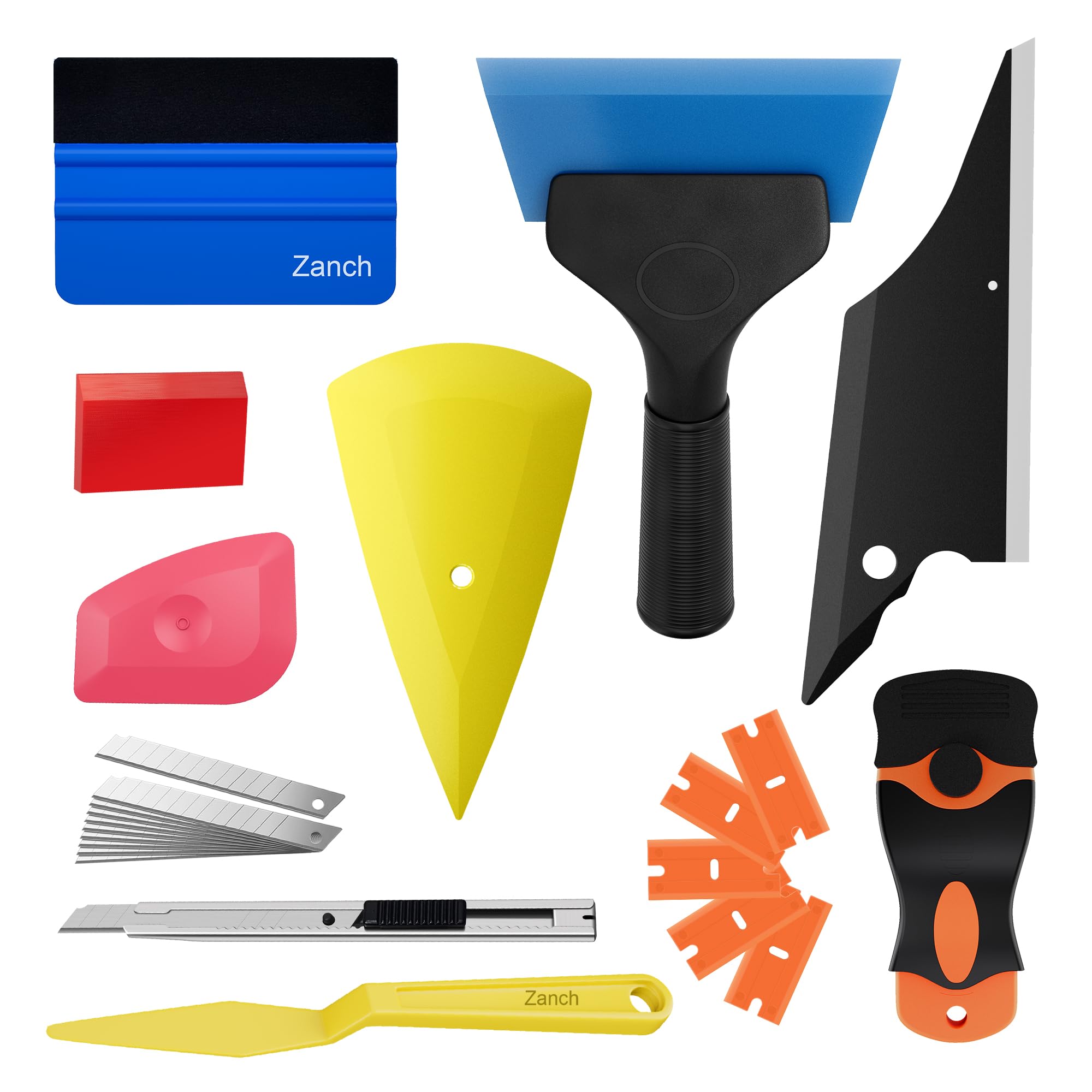 Zanch Window Tint Kit, 24Pcs Professional & Easy-To-Use Window Tinting Tools For Car Or Home - Includes Tint Squeegee, Felt Sque