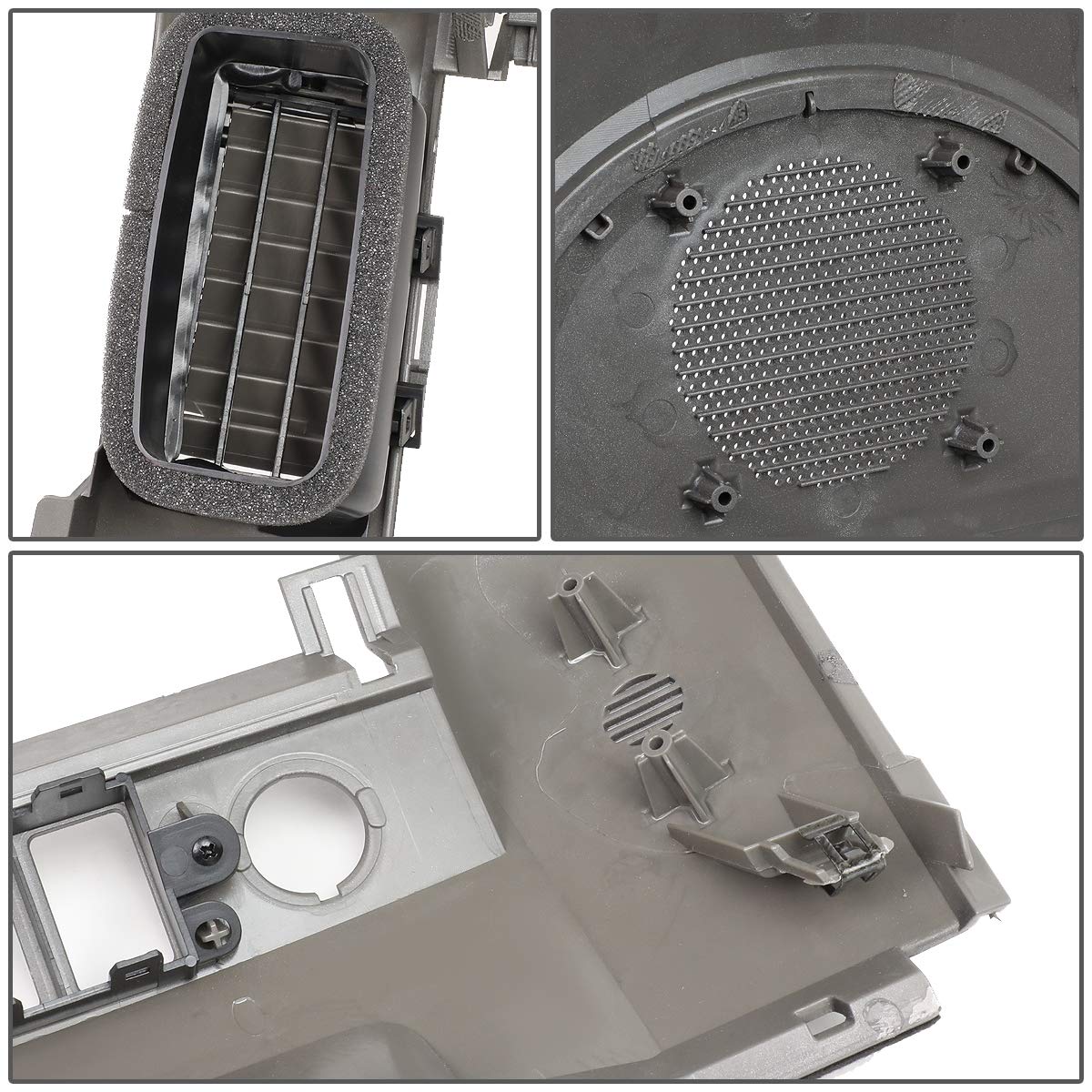 Dna Motoring Ztl-Y-0146 Center Dash Audio A/C Vent Surround Bezel W/Speaker Cover,Grey