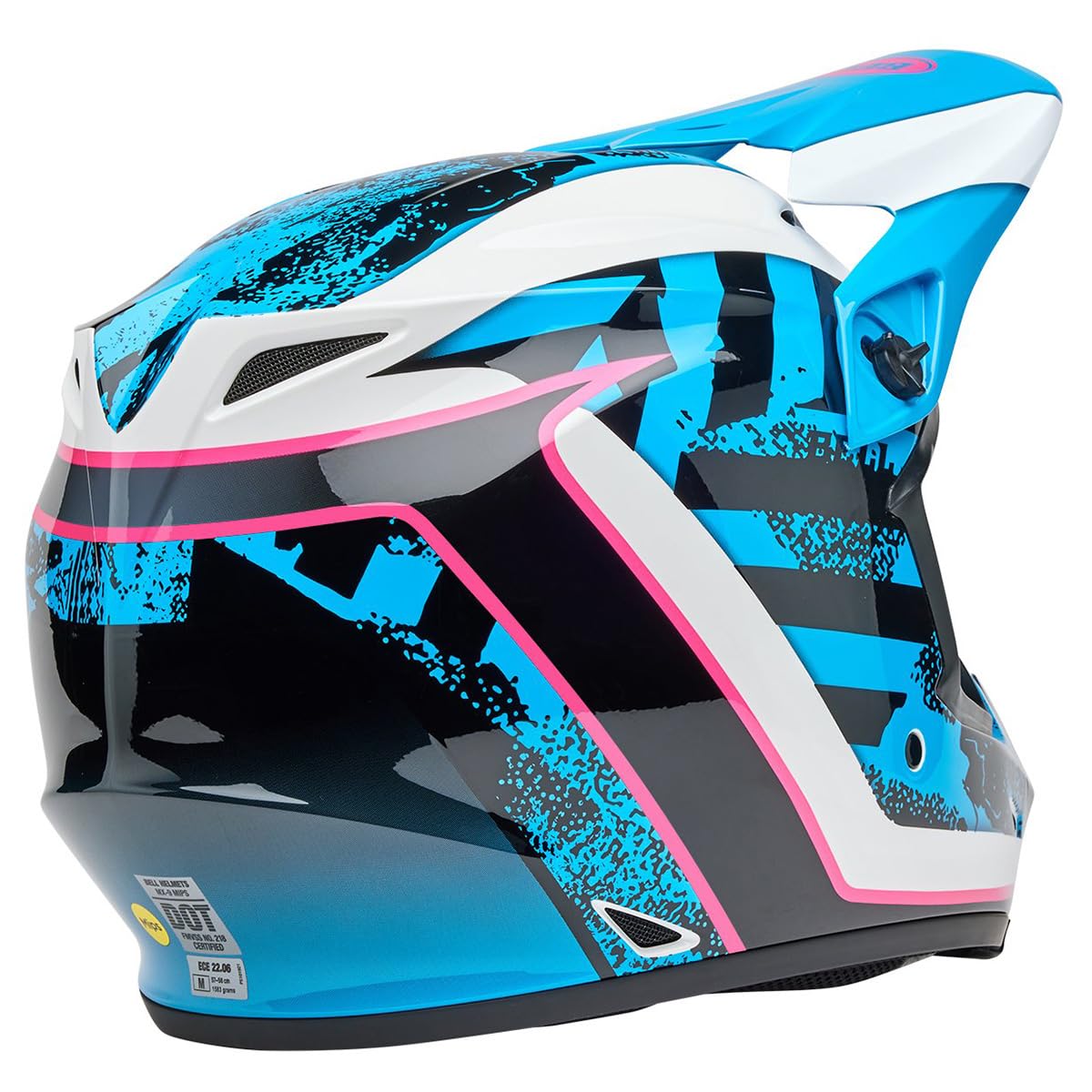 Bell Mx-9 Mips Dirt Helmet (Gloss Breakdance Blue/Pink - 2X-Large)