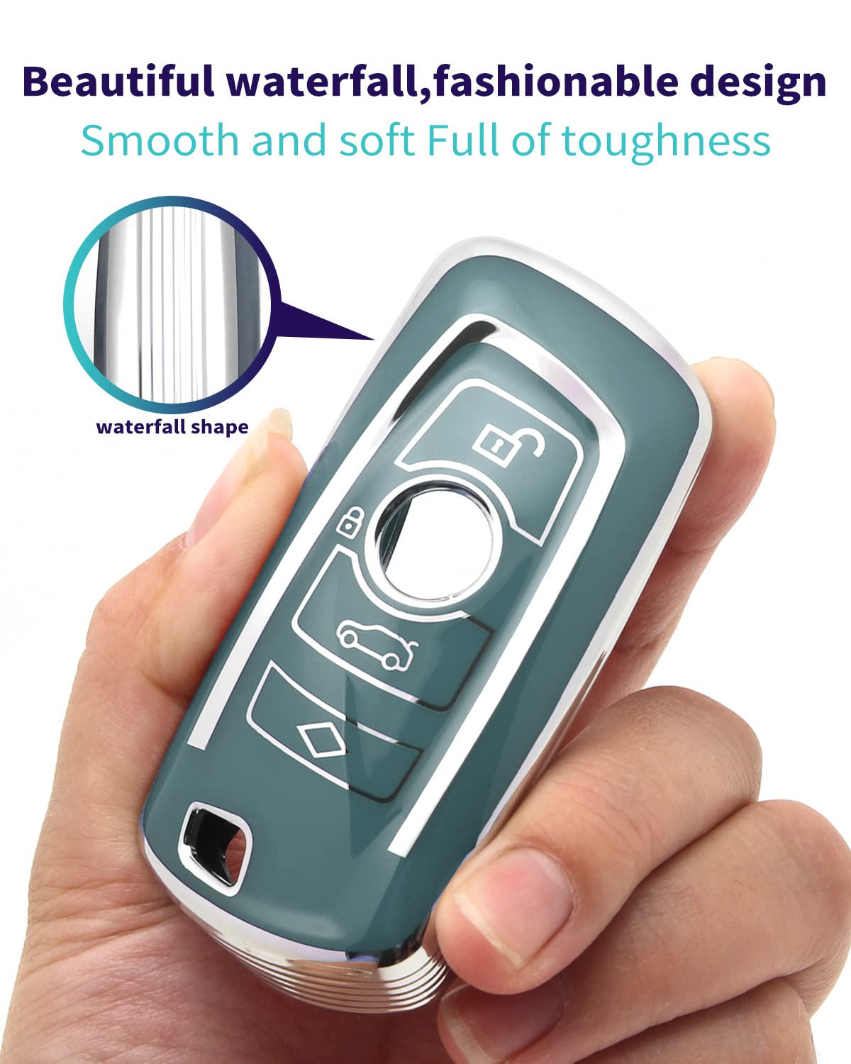 Haoyoumei Suitable For Bmw Key.Advanced Soft Tpu Key Case Is Compatible With 1 X1 X3 2 X4 4 X5 5 X6 M5 M6 6 F20 3 Gt3 Gt5 Key 36
