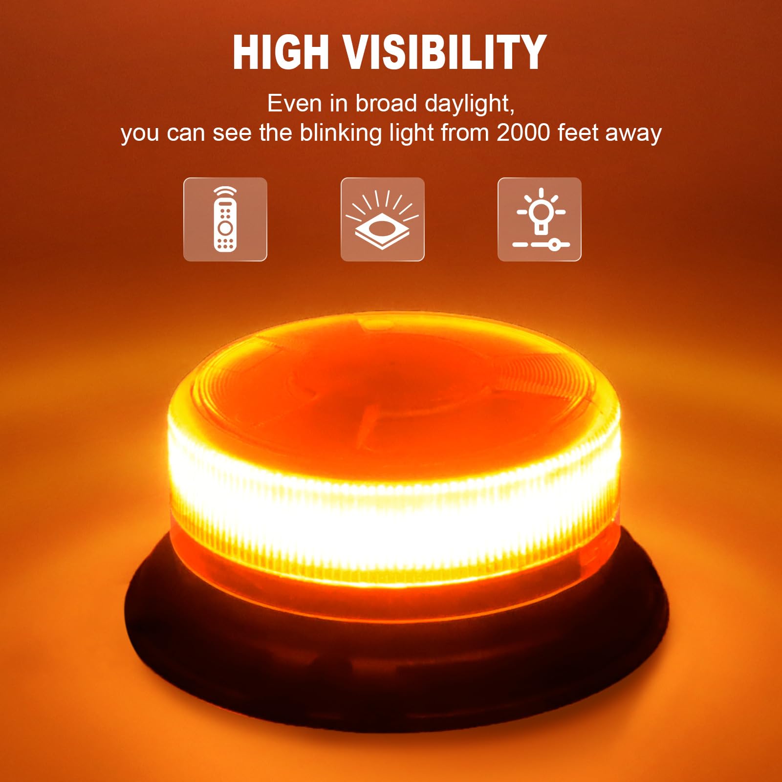 Antom Led Strobe Lights - Wireless Remote Control Flashing Light-12-24V High Brightness Battery Beacon Lights -Magnetic Base Amb