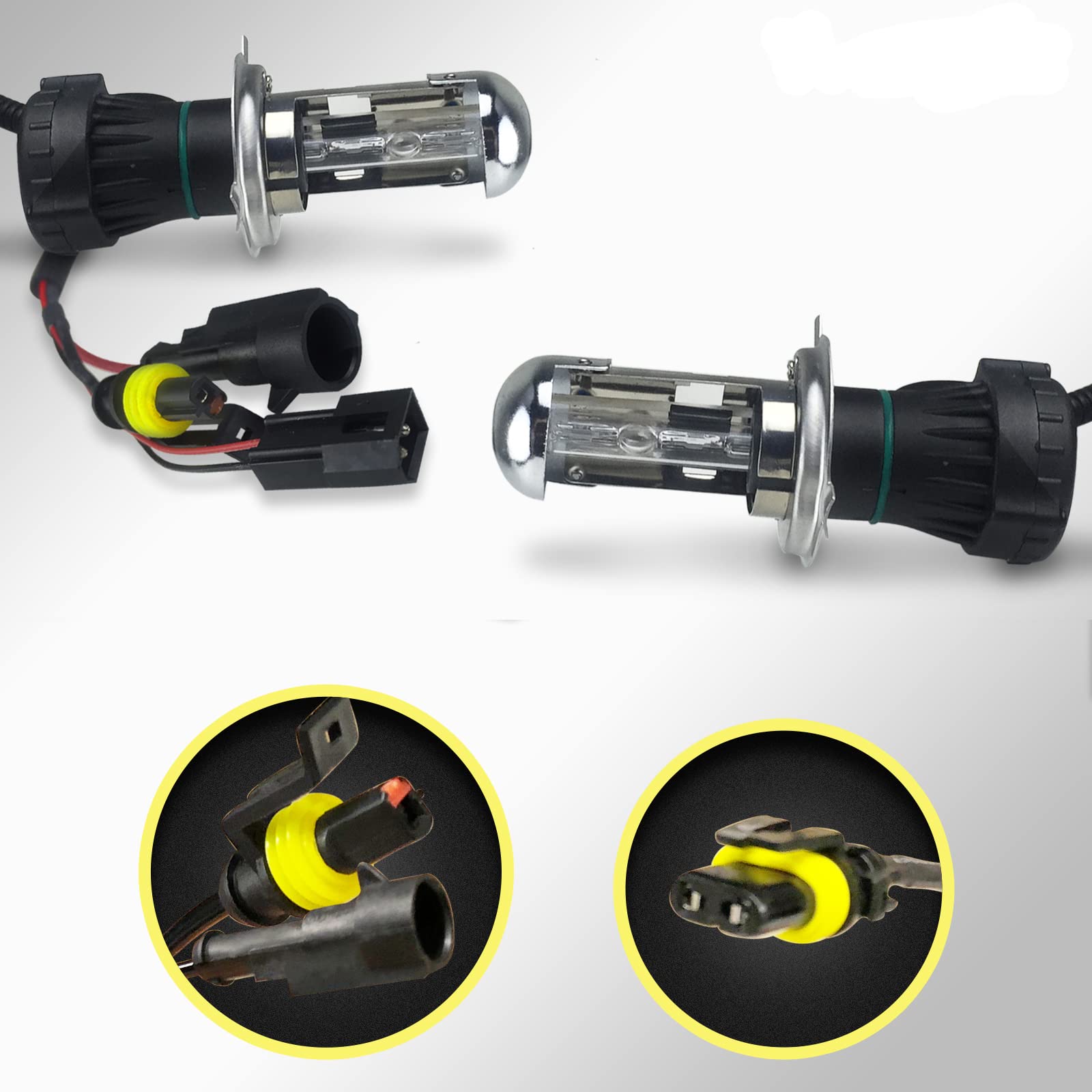 Innovited Hid Xenon H4 9003 3000K Bi Xenon Replacement Hi/Lo Bulbs (1 Pair) Yellow