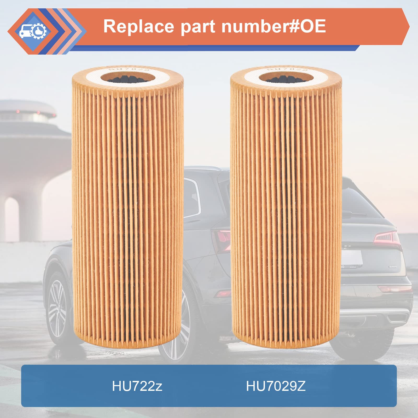 2 Pcs Engine Oil Filter Compatible With 2005-2018 Audi A4 A5 A6 A7 A8 Quattro Q5 Q7 S4 S5 Sq5, 2011-2017 Porsche Cayenne Palamer