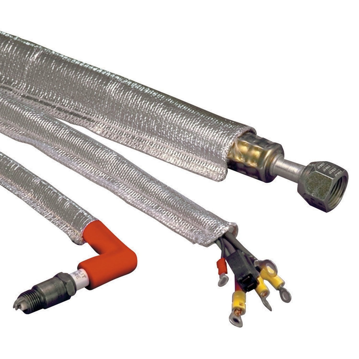 Design Engineering 010419B50 Heat Sheath 1'' I.D. x 50ft Aluminized Sleeving for Ultimate Hi-Temp Protection