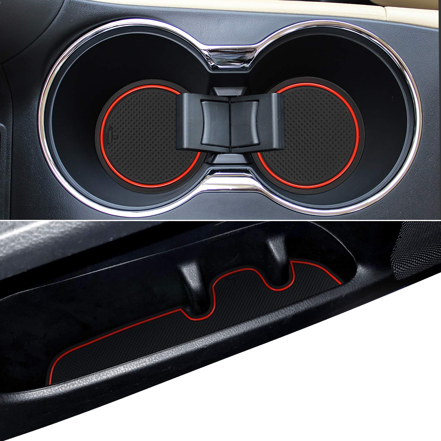 Auovo Anti Dust Door Mats For Toyota Highlander Accessories 2019 2018 2017 2016 2015 2014 Custom Fit Custom Cup Holder Insert Li