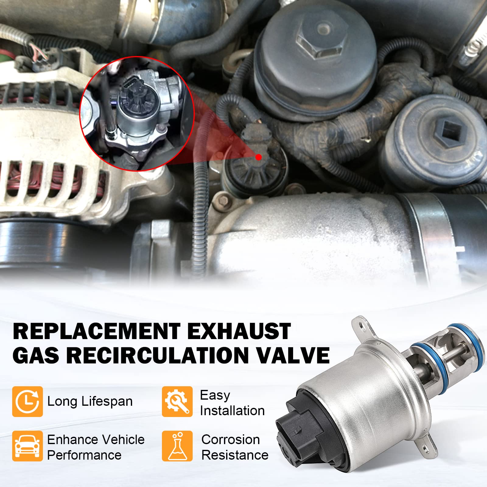 6.0 Powerstroke Egr Valve For Ford F250 F350 F450 F550 Super Duty E350 E450 Excursion 2004 2005 2006 2007 2008 2009 2010 Ford 6.0 Liter Powerstroke Diesel Egr Valve 5C34-9F452-Aa 5C3Z9F452Aa Cx2466Rm