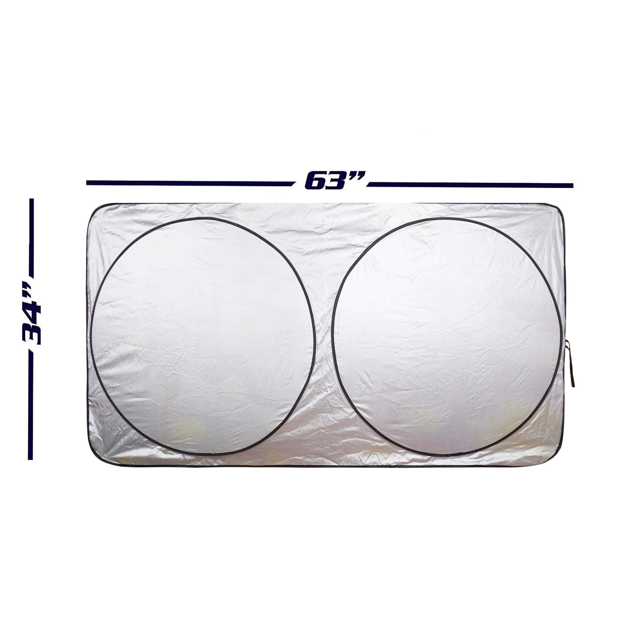 Car Windshield Sunshade Cover Sun Shade. 210T Reflective Polyester Blocks Heat And Sun. Foldable Sun Shield That Keeps Your Vehicle Cool (Large 63 X 33.8 In)