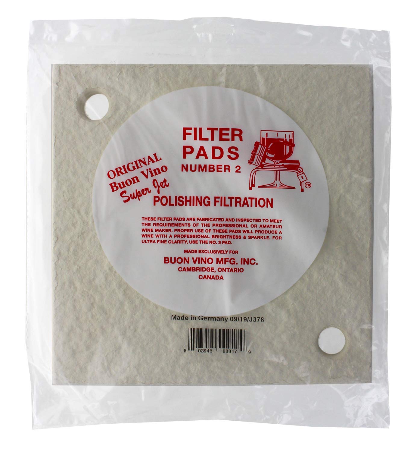 Super-Jet Buon Vino Filter Pads-No.2,White -Hozq8-438