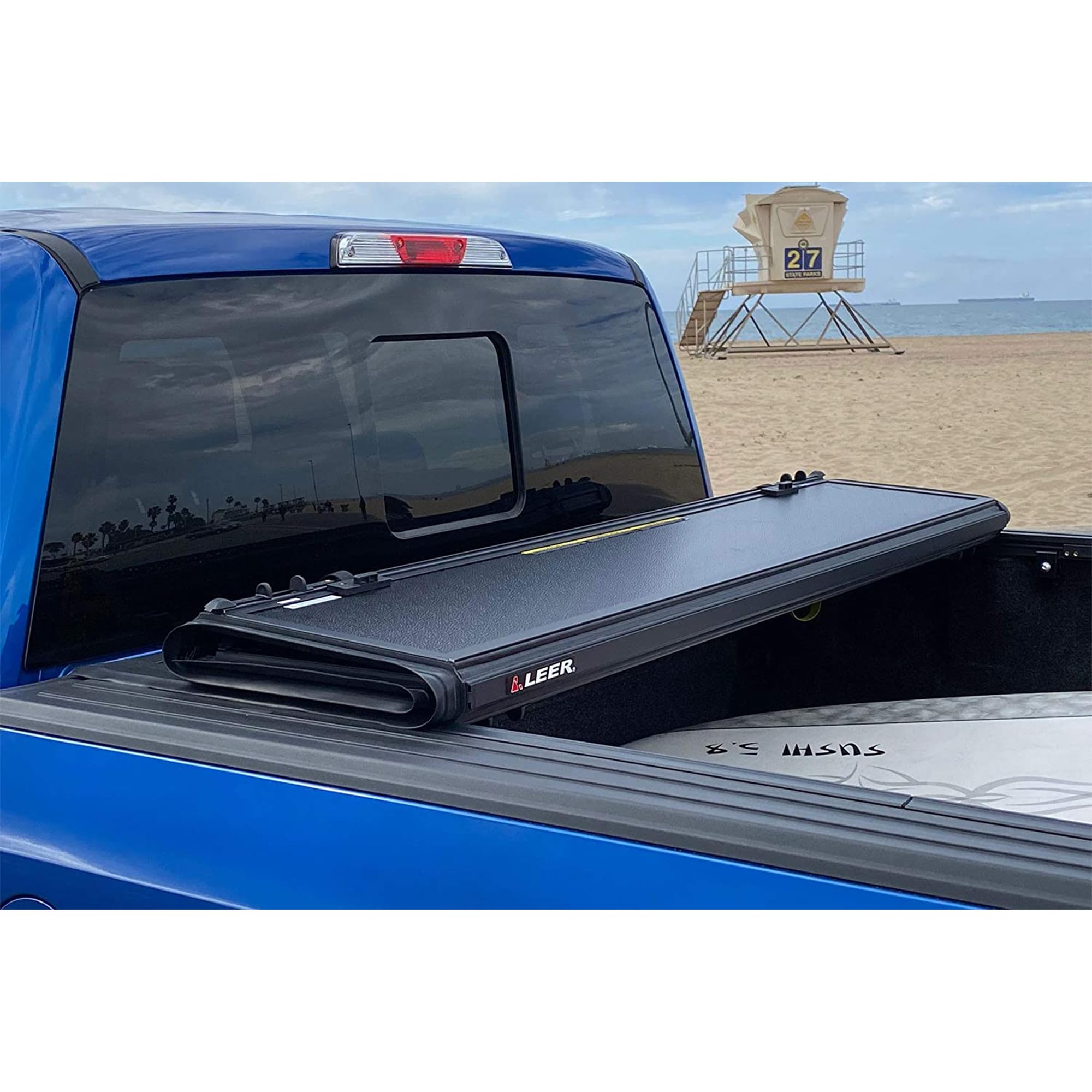 Leer Hf650M Quad-Folding Truck Bed Tonneau Cover, Fits Ford F-150 Light Duty, Years 2015-2024, 6'6 Truck Bed, Black