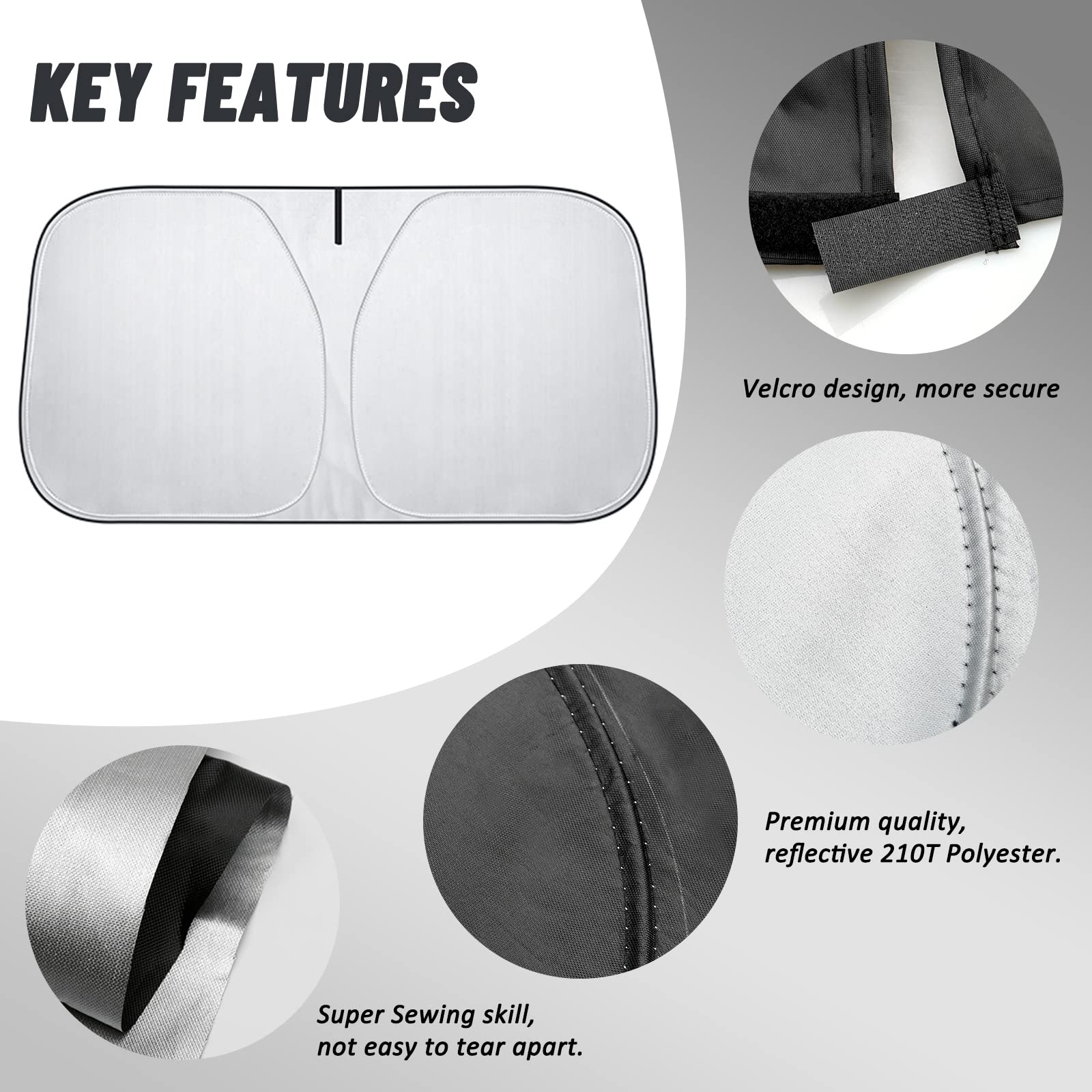 D-Lumina Windshield Sun Shade For 2015-2025 Fo-Rd Mustang Accessories (Not For Fo-Rd Mustang Mach-E), Front Window Sunshade Sun
