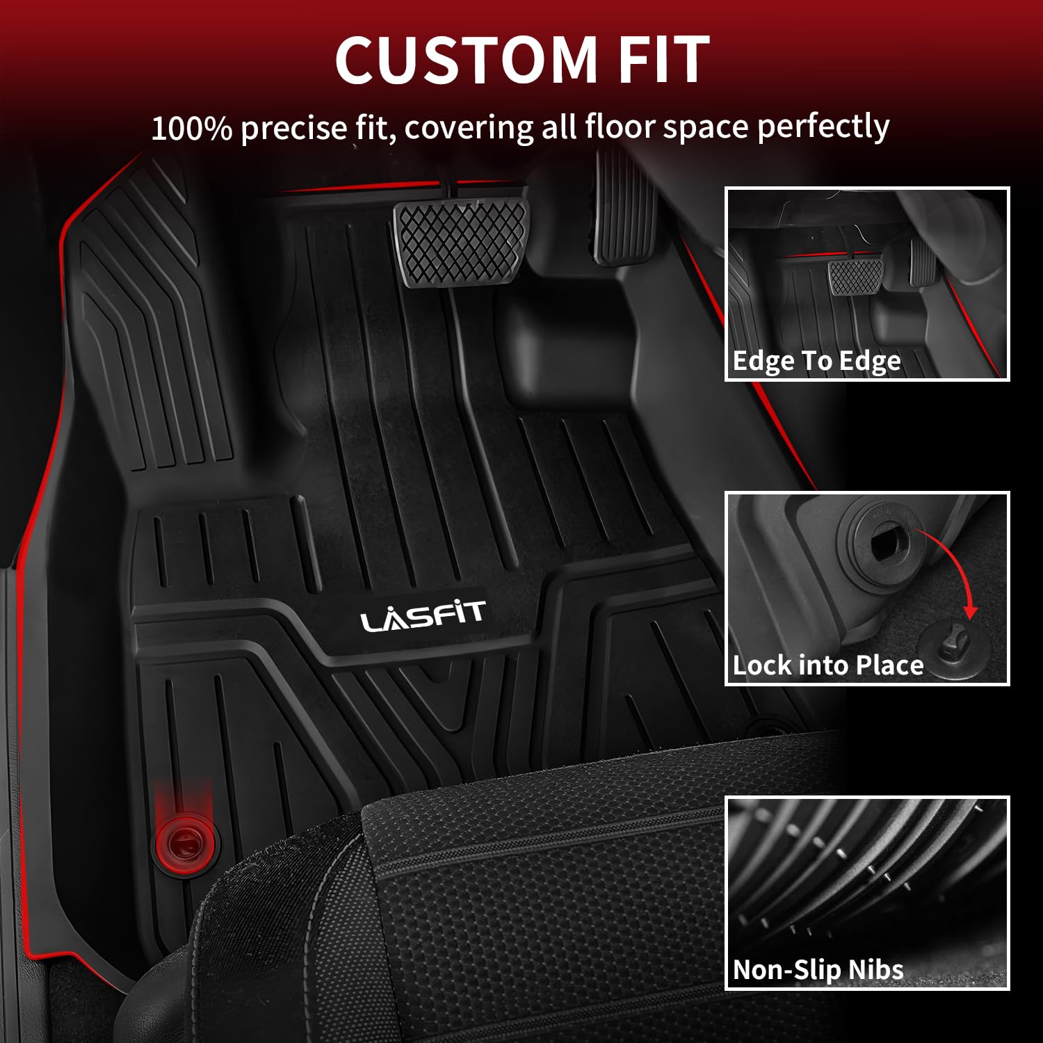 Lasfit Floor Mats And Cargo Liner For Honda Cr-V 2023 2024 2025 2026 (Include Hybrid Models), All Weather Tpe Car Trunk Mat (Upp