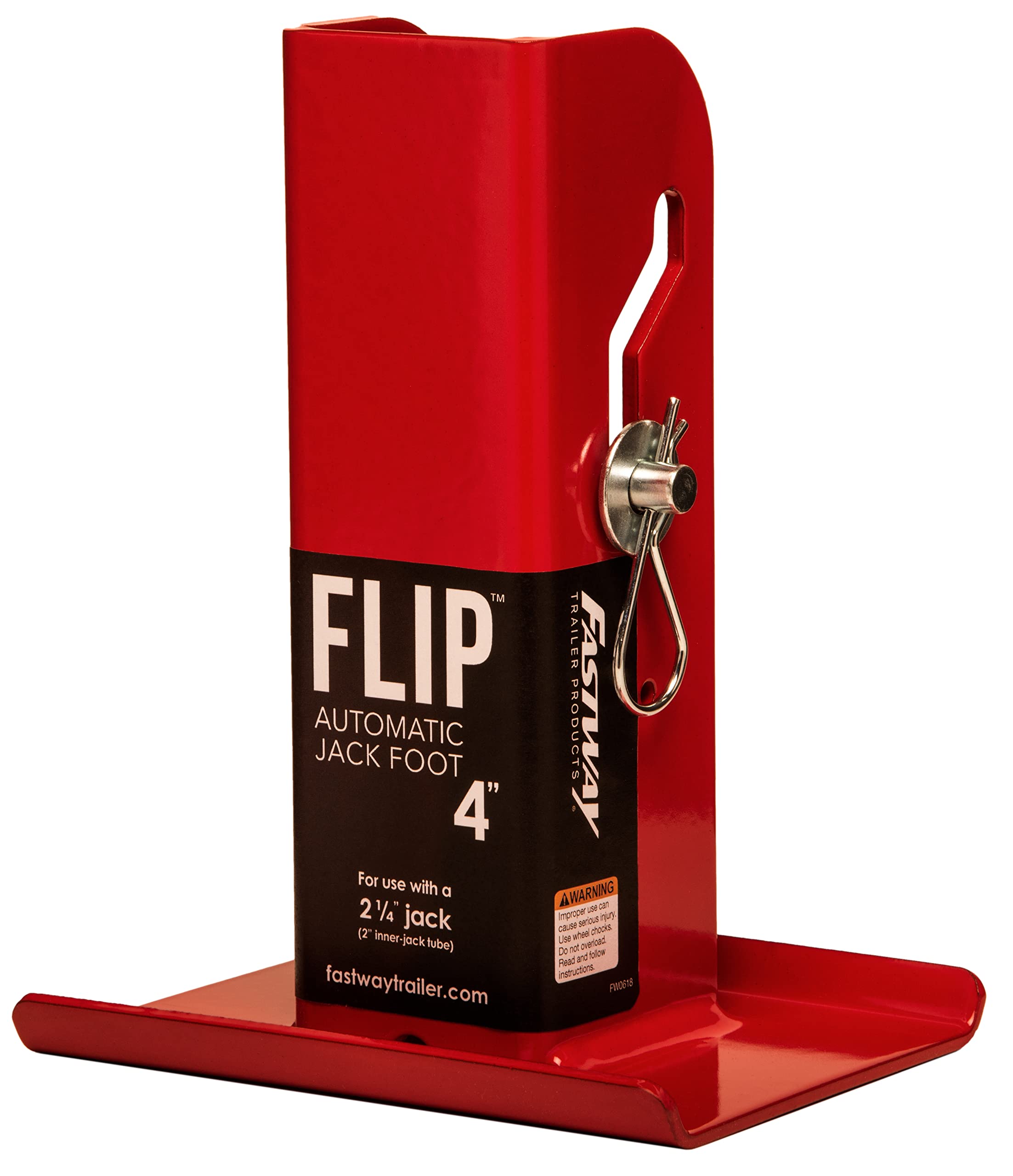 Fastway FLIP 88-00-4500 Trailer Tongue Automatic Fold-Up Jack Foot Plate for 2 1/4 Jacks--4 extension (2-Inch inner Jack Tube)
