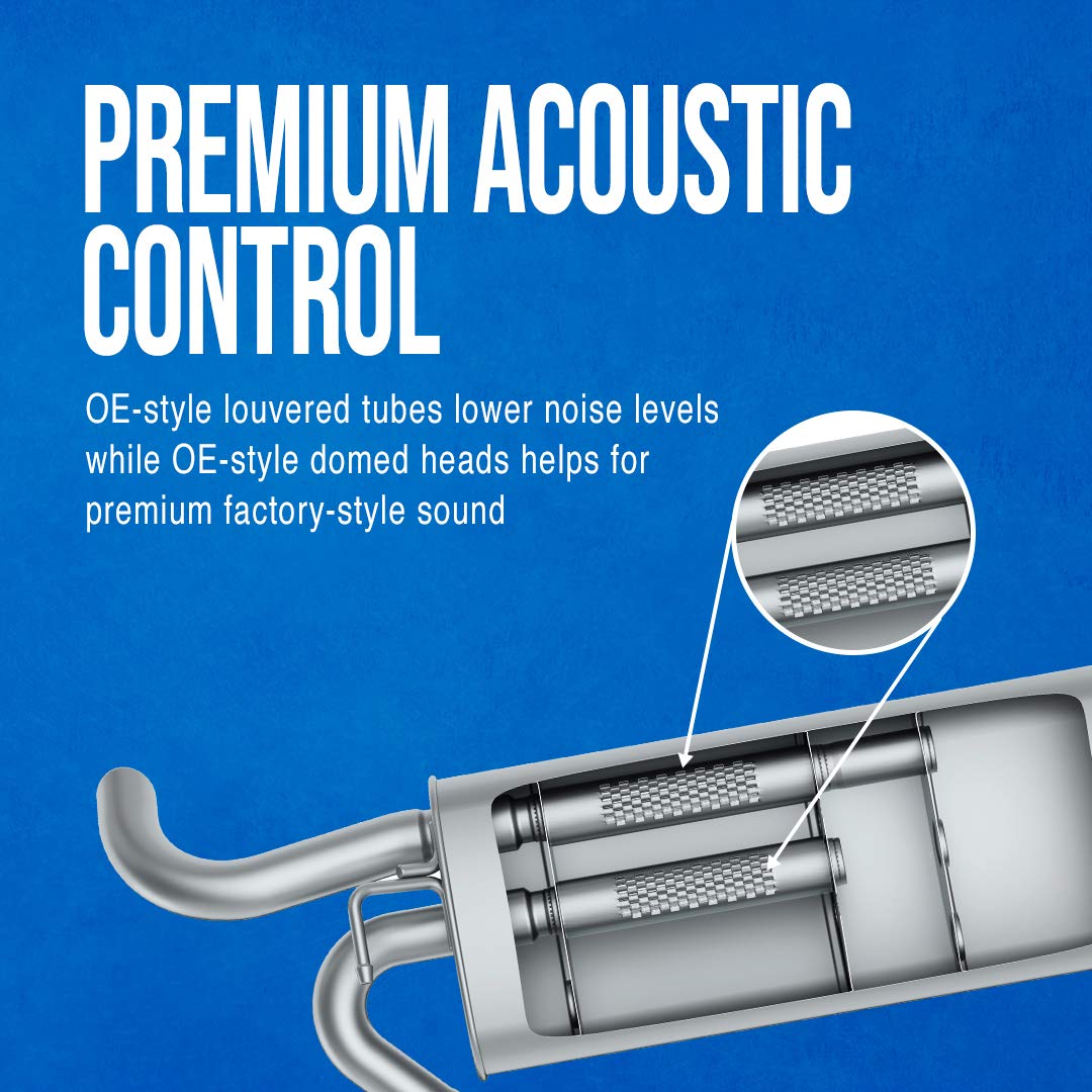 Walker Quiet-Flow Ss 50055 Direct Fit Exhaust Muffler Assembly 2.25 Inlet (Id) 2 Outlet (Id) For Dodge Ram 1500