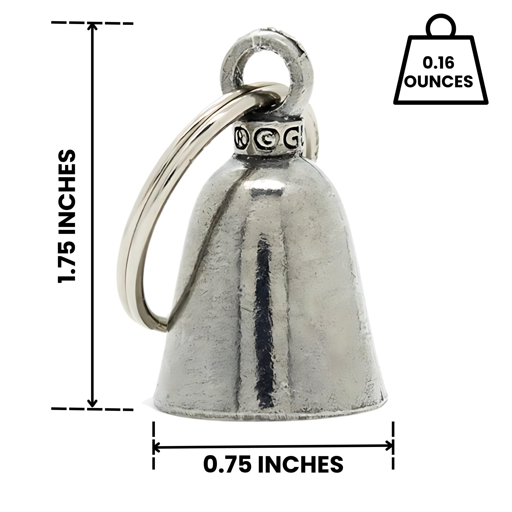 Guardian Bell Retriever Good Luck Bell W/Keyring & Black Velvet Gift Bag | Motorcycle Bell | Lead-Free Pewter | Made In Usa