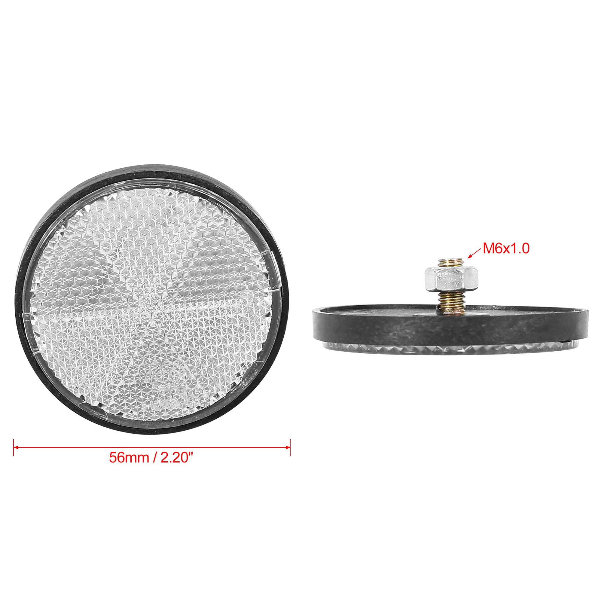 F Fierce Cycle 6 Pair M6X1.0 White Plastic Universal Screw Mount Reflective Warning Reflector For Motorcycle Bike