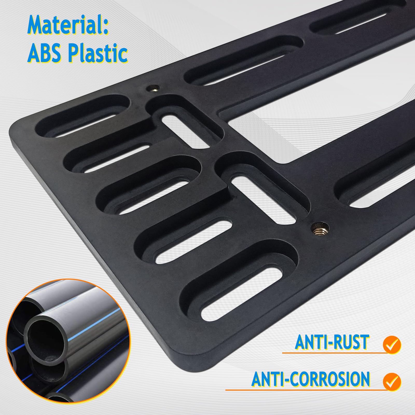 Aootf Front License Plate Bracket Holder - Universal Front Bumper License Plate Mounting Kit, 2 Drill Holes Car Tag Adapter With