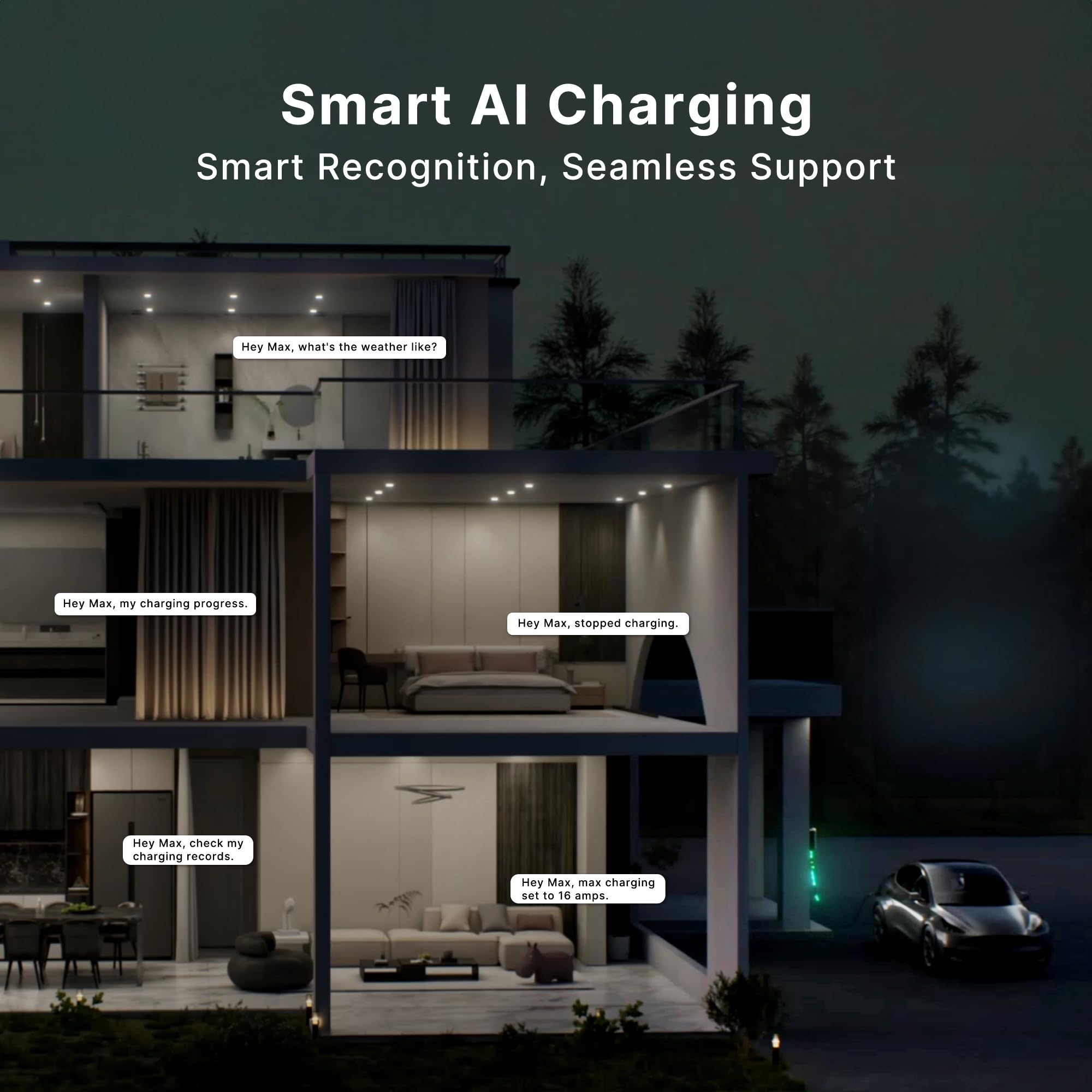 Autel MaxiCharger Home EV Charger, 50 Amp, 240V, WiFi/Bluetooth, Hardwired, 25-Foot Cable, Silver