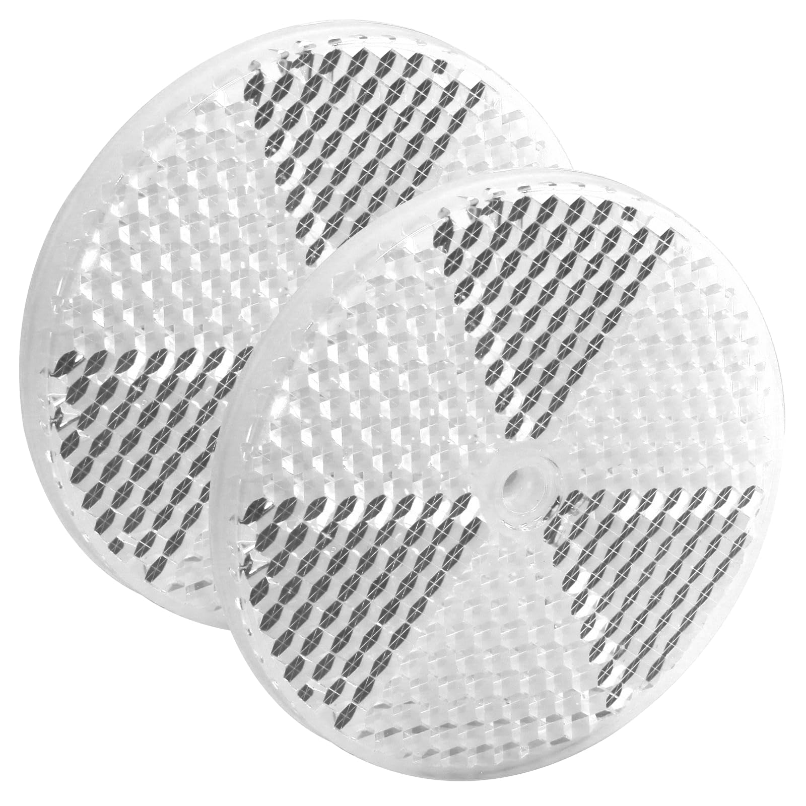 Unlorspy 10 Pcs White Front Reflector 80mm Dia Round Reflector with Center Mounting Hole for Cars, Trailer, Trucks, Dirt Bike an