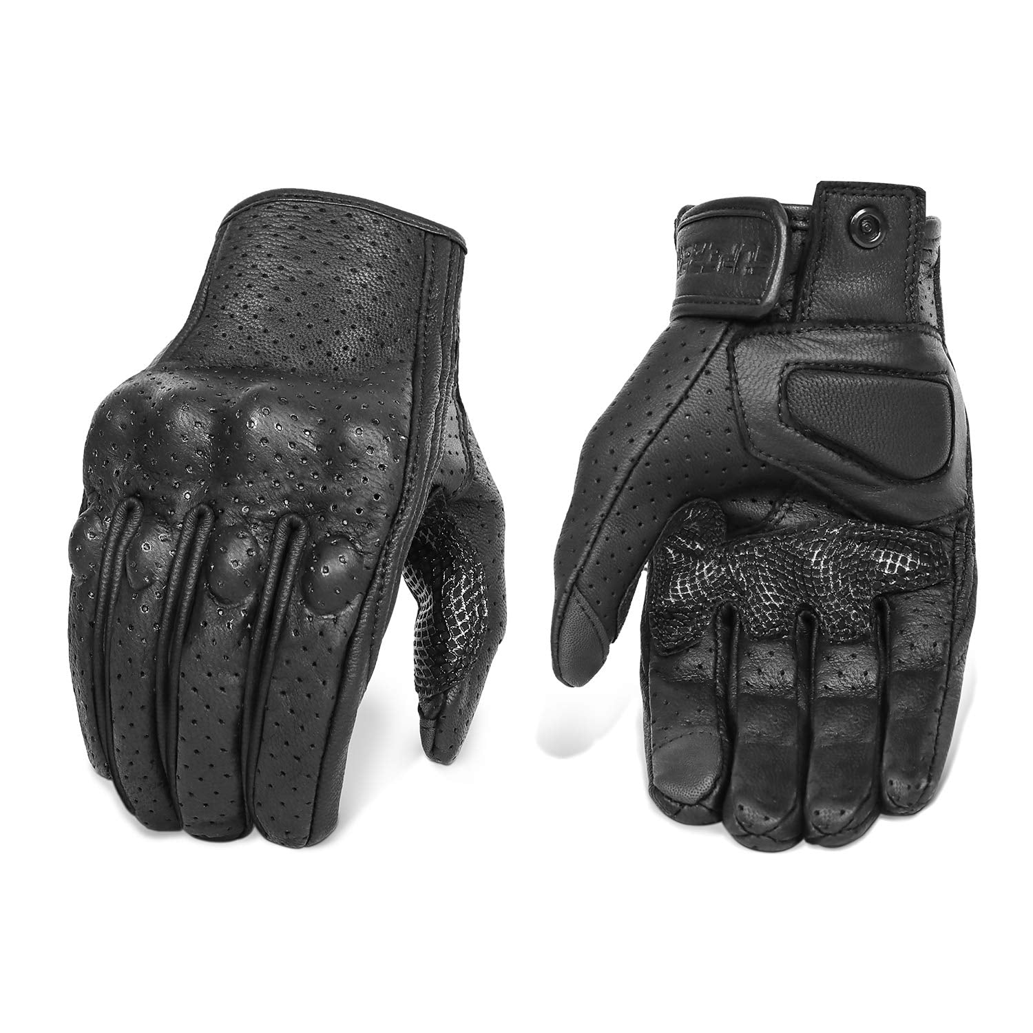 Superbike Updated Full Finger Anti-Slip Motorcycle Gloves Hard Knuckle Perforated Motorcycle Riding Gloves (Updated,Perforated,
