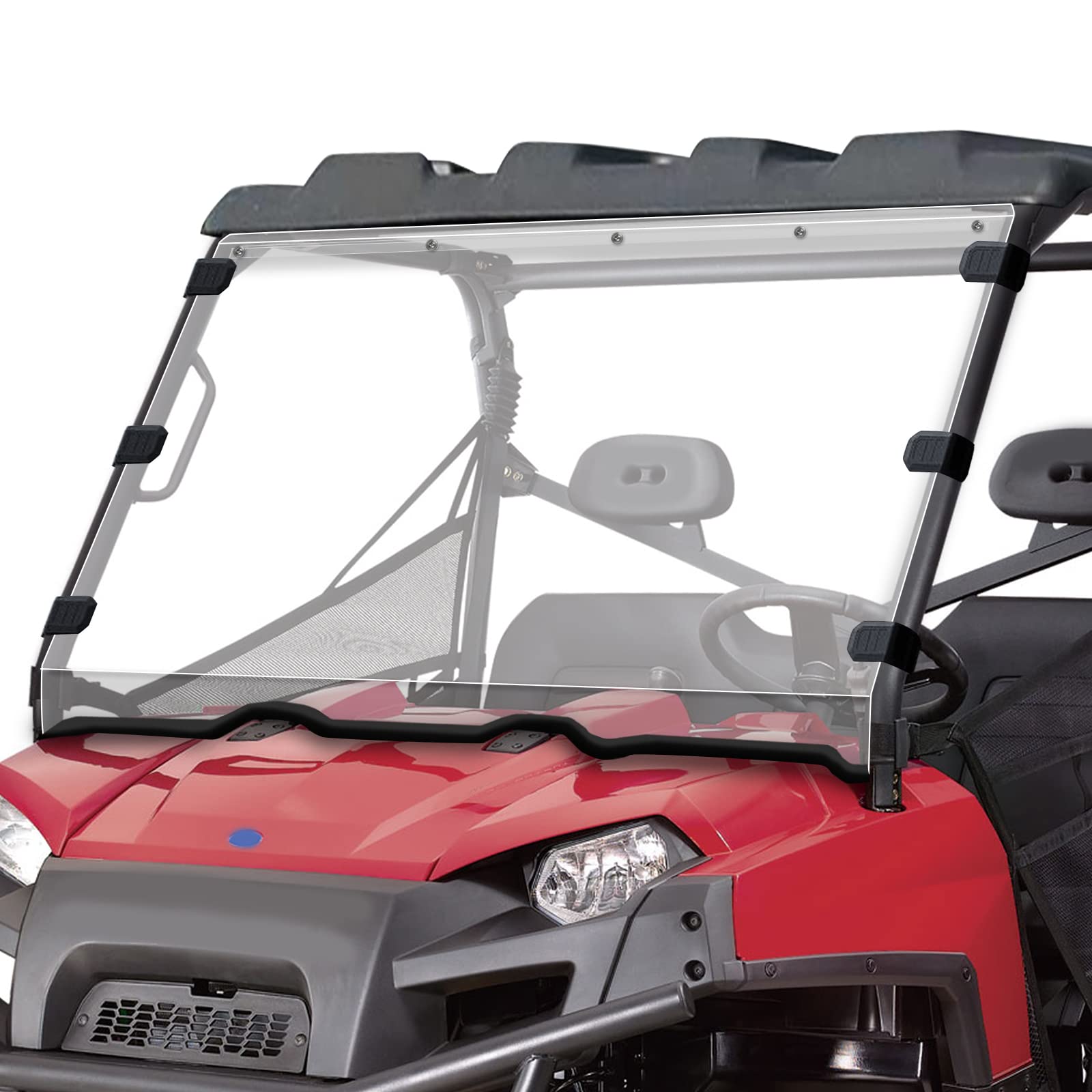 Scratch-Resistant Ranger 800 570 Windshield - Starknightmt Uv-Proof Hard-Coated Full Windshield Compatible With Polaris 2010-201