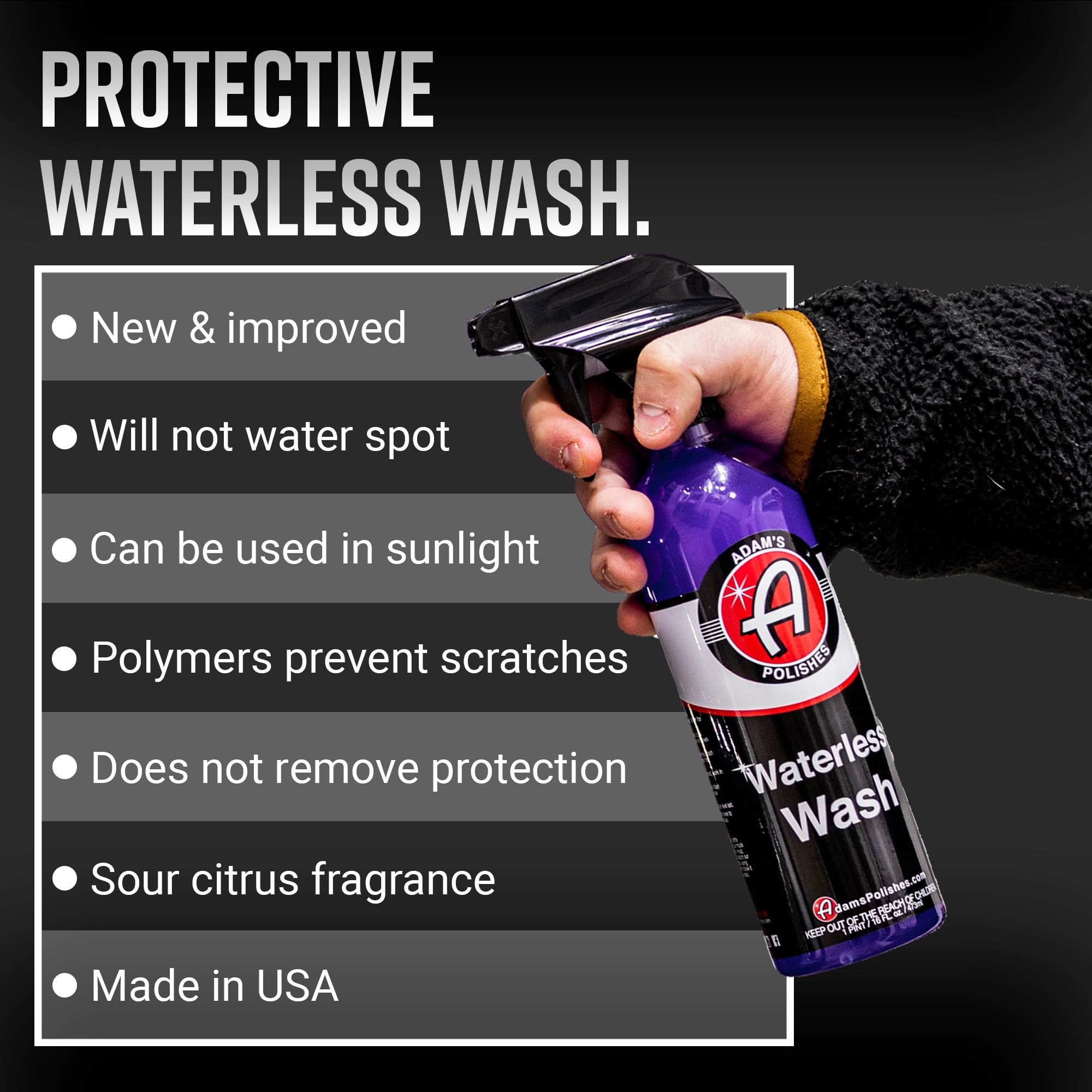 Adam'S Polishes Waterless Car Wash Kit - Car Cleaning Supplies For Car Detailing | Safe Ultra Slick Lubricating Formula For Car,