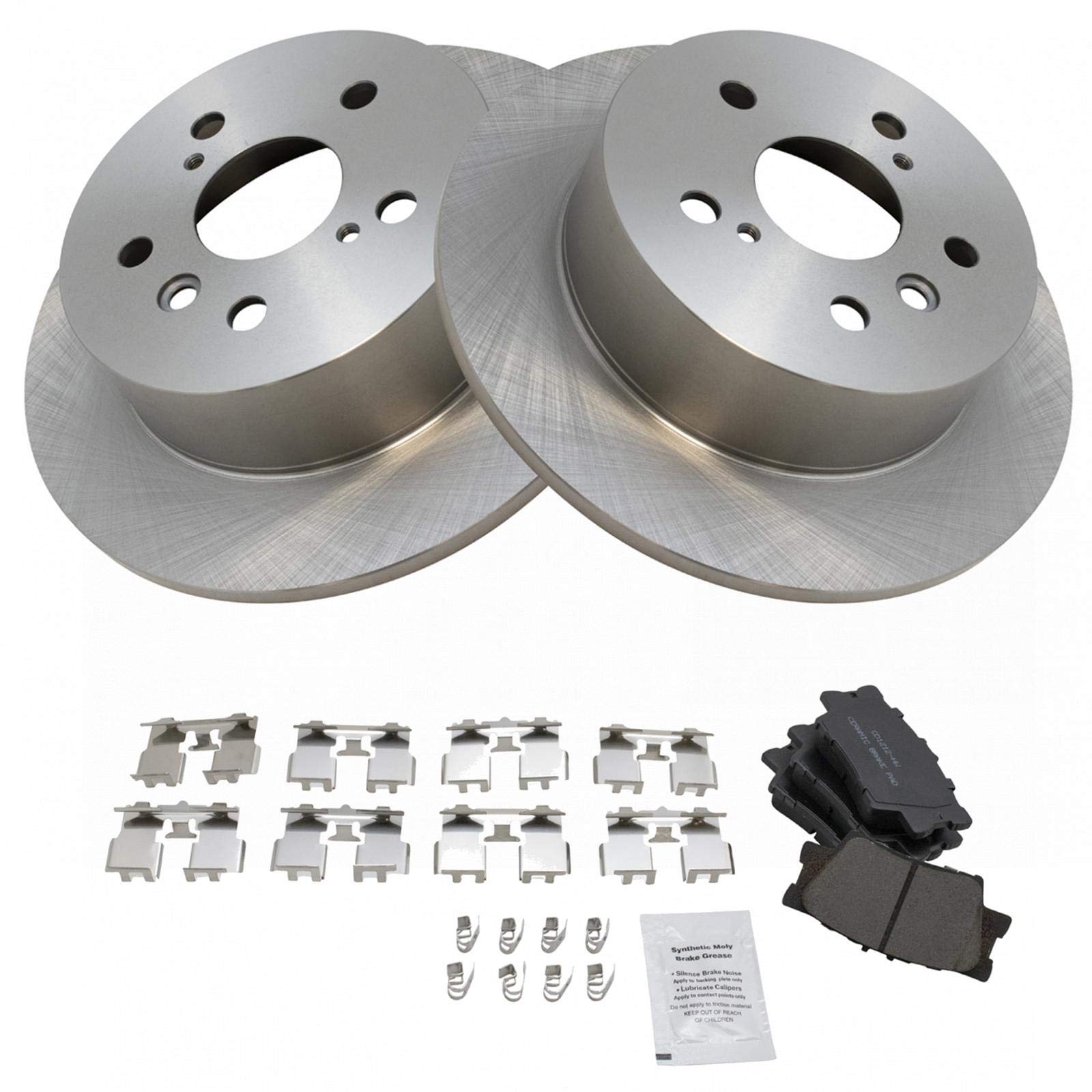 Trq Rear Brake Pad & Rotor Kit Brake Pads Brake Rotor Ceramic Compatible With 2013-2018 Lexus Es300H Es350 Toyota Avalon 2012-20
