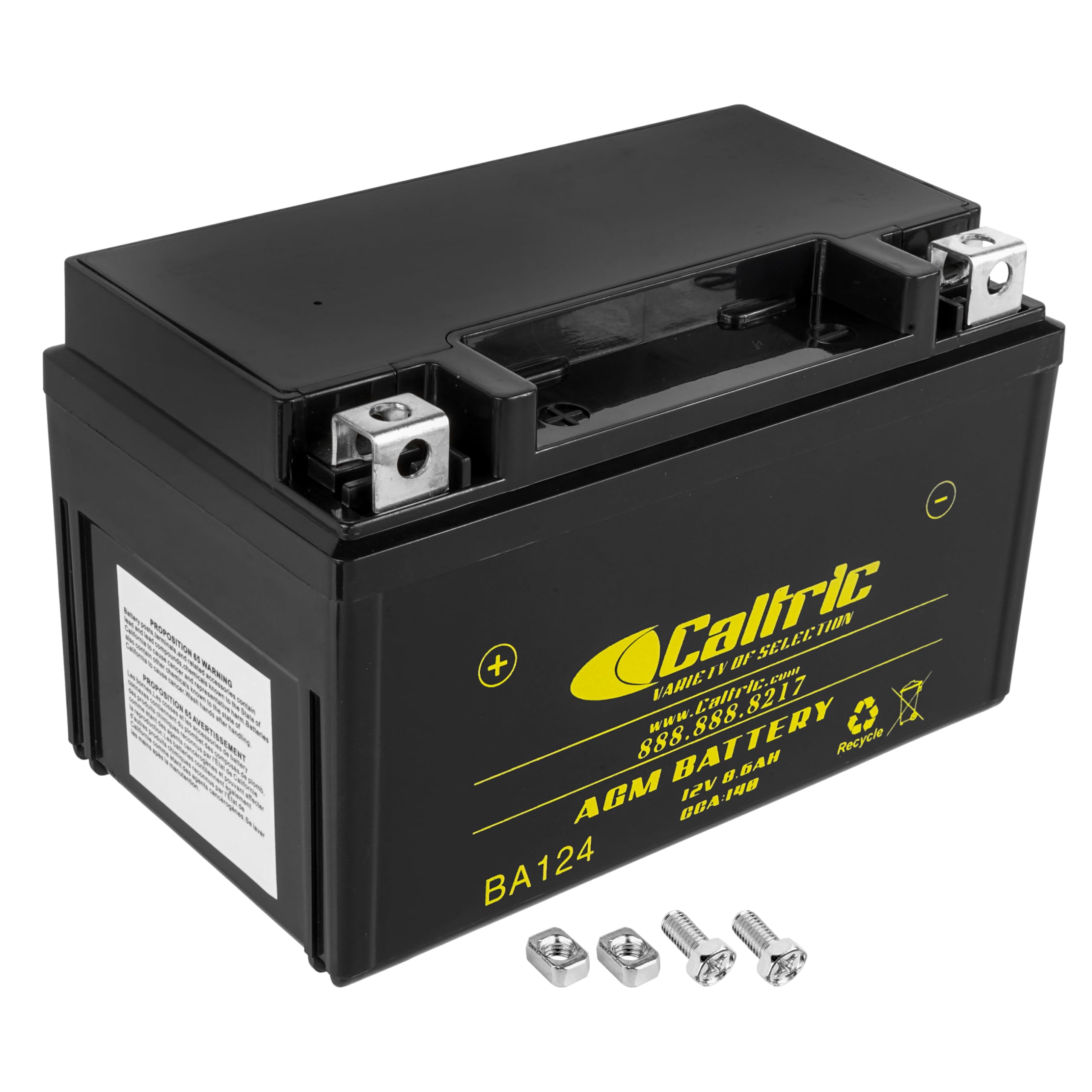 Caltric AGM Battery Compatible with Yamaha MT07 MT09 MT10 2018 2019 2020 / FZ10 2010 / 12V 8.6Ah
