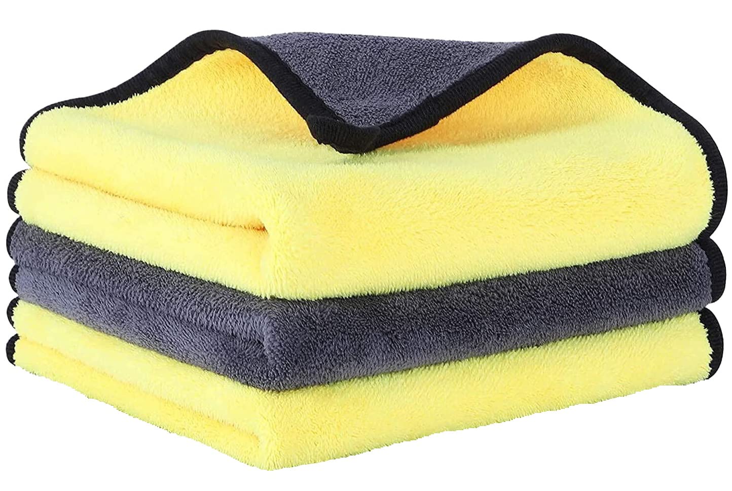 BROGBUS 900GSM DoubleSided Microfiber Hand Towel for Car, Bike, Kitchen, Mirror Glass Cleaning Microfibre Cloth for Drying, Siz