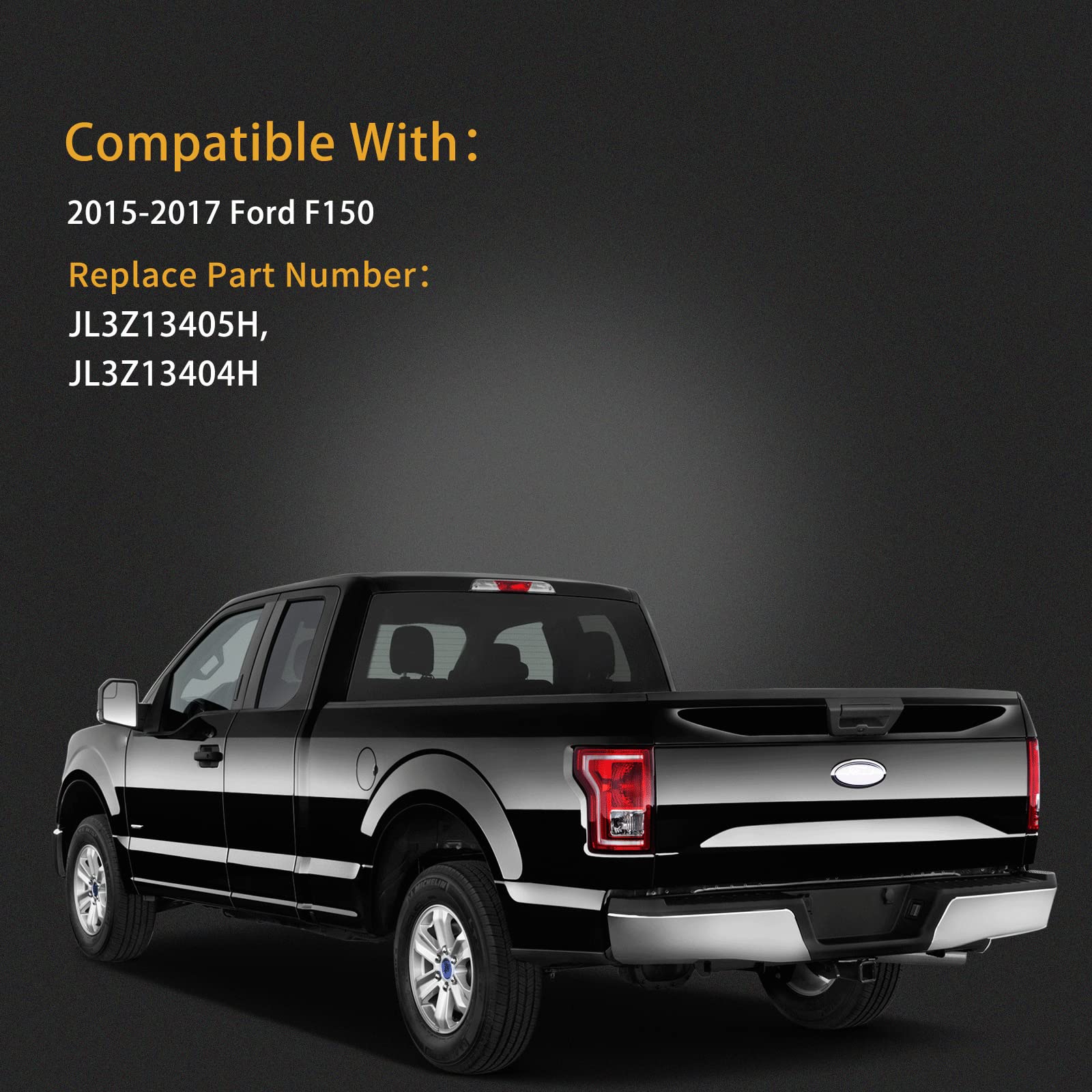 Driver And Passenger Side Tail Lights Housing Compatible With 2015 2016 2017 Ford F150 F-150 Taillights With Bulb