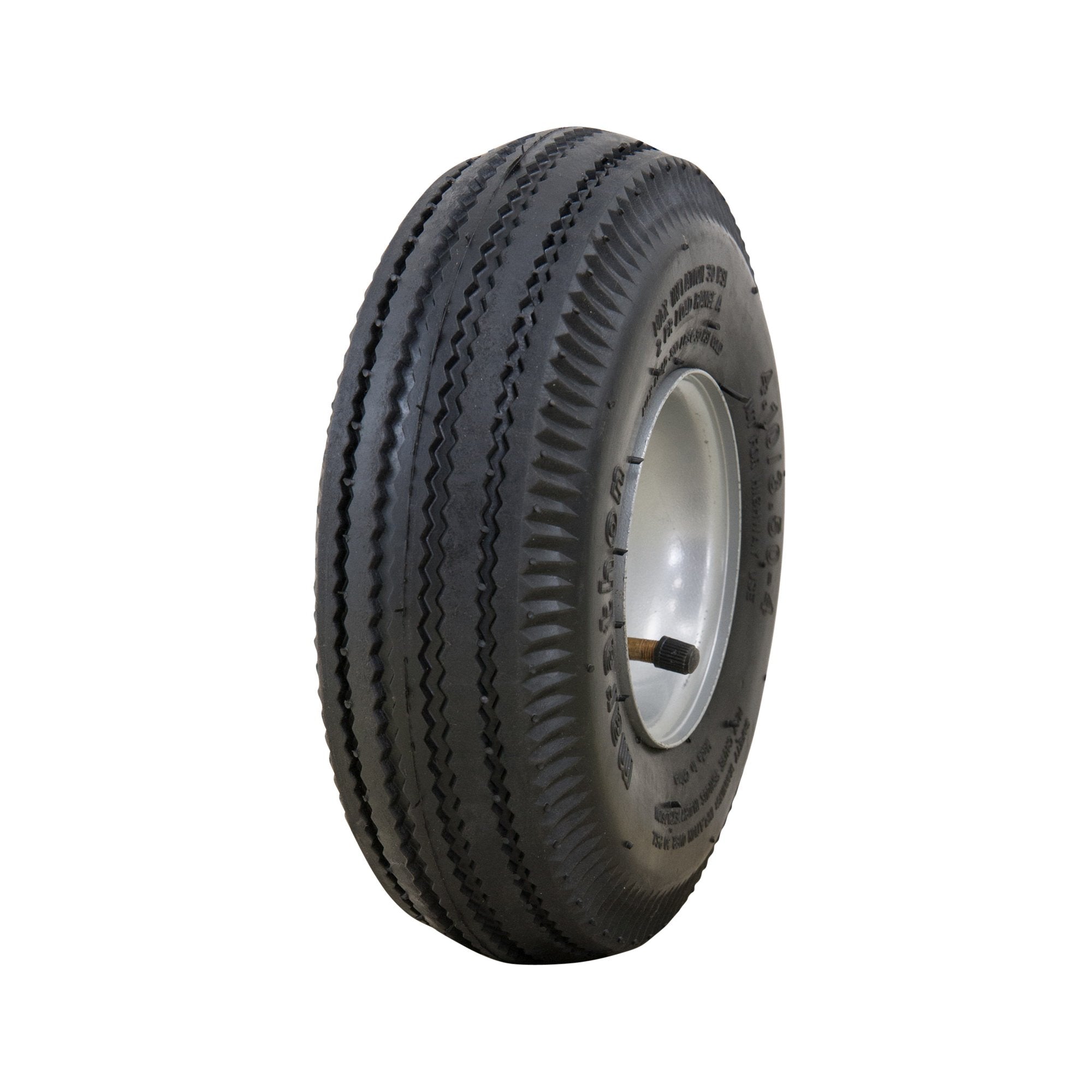 Marathon 4.10/3.50-4'' Pneumatic (Air Filled) Hand Truck / All Purpose Utility Tire On Wheel, 2.25'' Offset Hub, 3/4'' Bearings