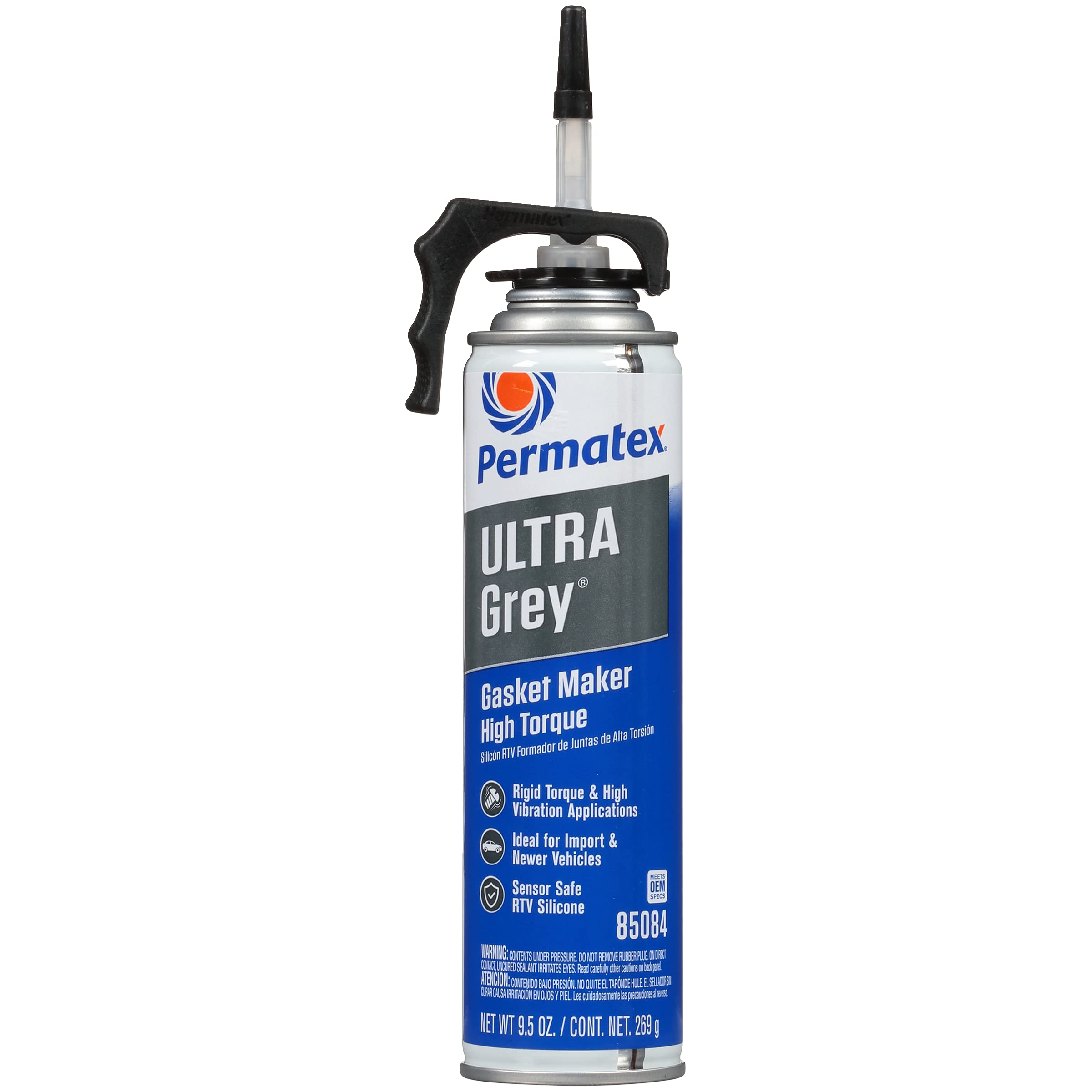 Permatex 85084 Ultra Grey Rigid High-Torque Rtv Silicone Gasket Maker, Sensor Safe And Non-Corrosive, For High Torque And Vibrat