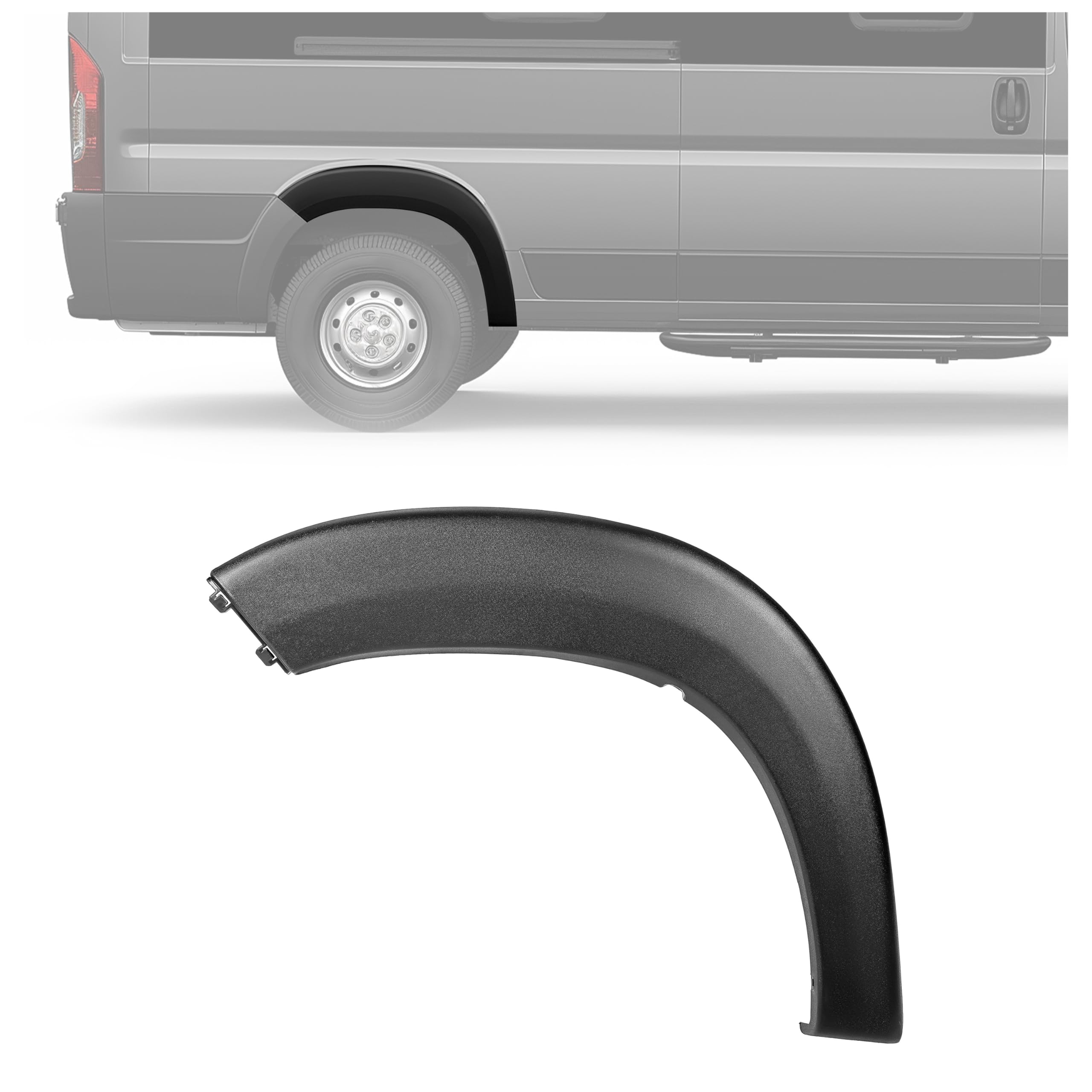 HECASA Rear Molding Wheel Trim Fender Flare Compatible with 2019-2022 Dodge Ram Promaster 1500 2500 3500 Wheel Molding End Cap C
