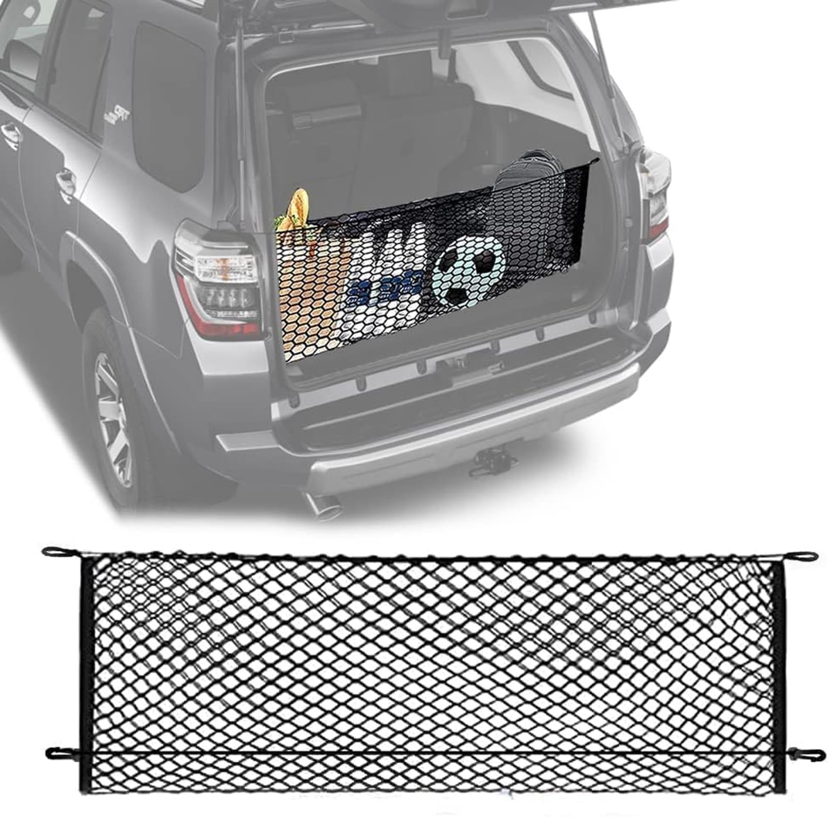 Rear Trunk Cargo Net Compatible With Hyundai Santa Fe 2013 To 2021 2022 2023 2024 2025