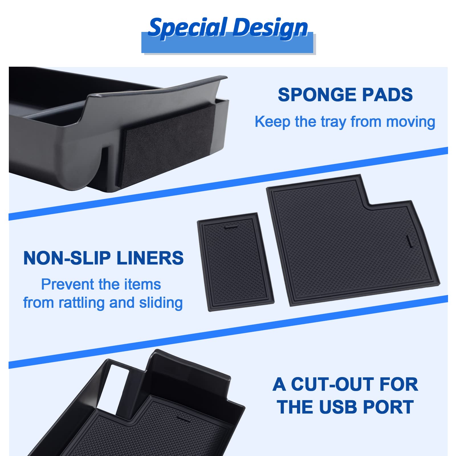 Topinstall Console Organizer Compatible With 2021-2025 Toyota Sienna, Armrest Box Secondary Storage Center Console Tray Coin Container Abs Plastic