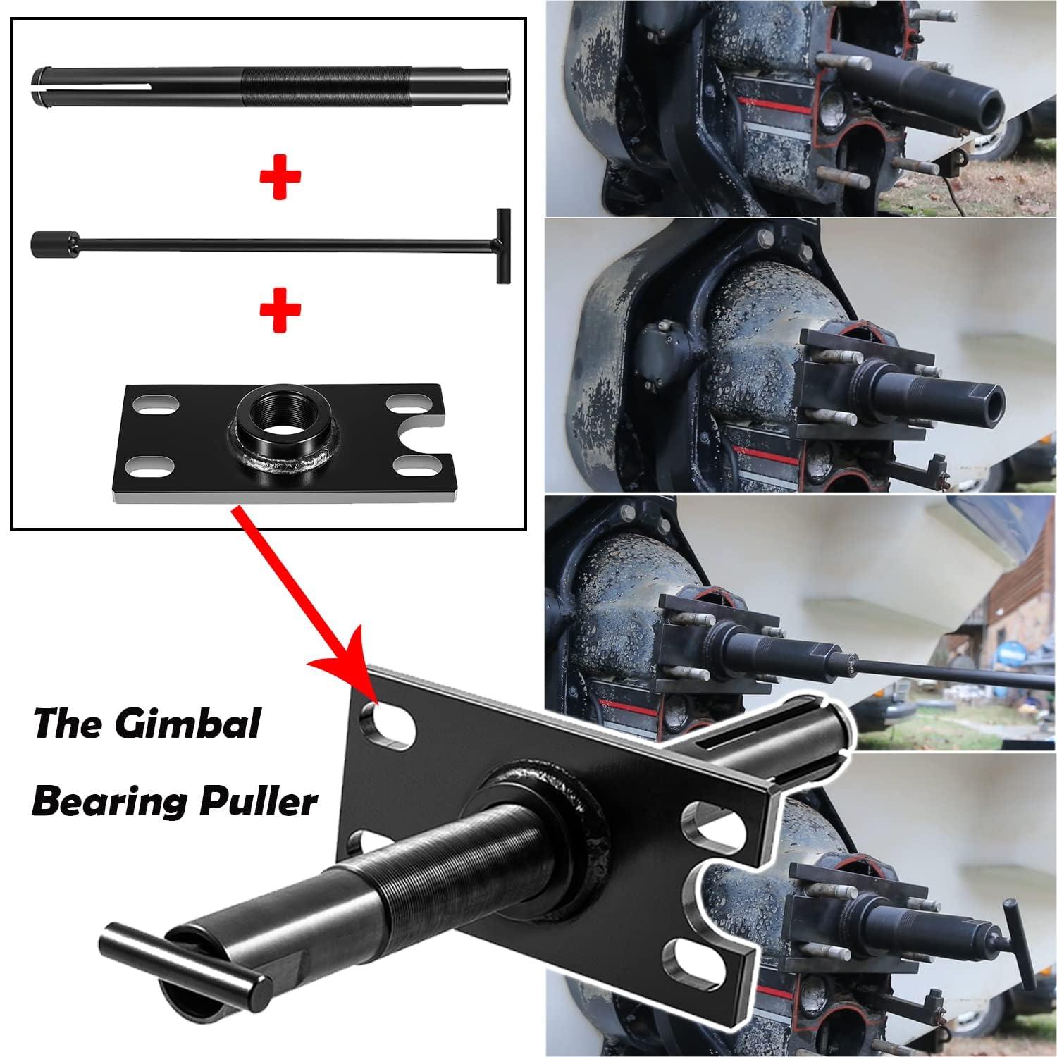Bonbo Gimbal Bearing Installer & Puller Set - Carbon Steel Tools for Alpha 1, Mercruiser, Bravo, Volvo, Yamaha Sterndrive 89-92