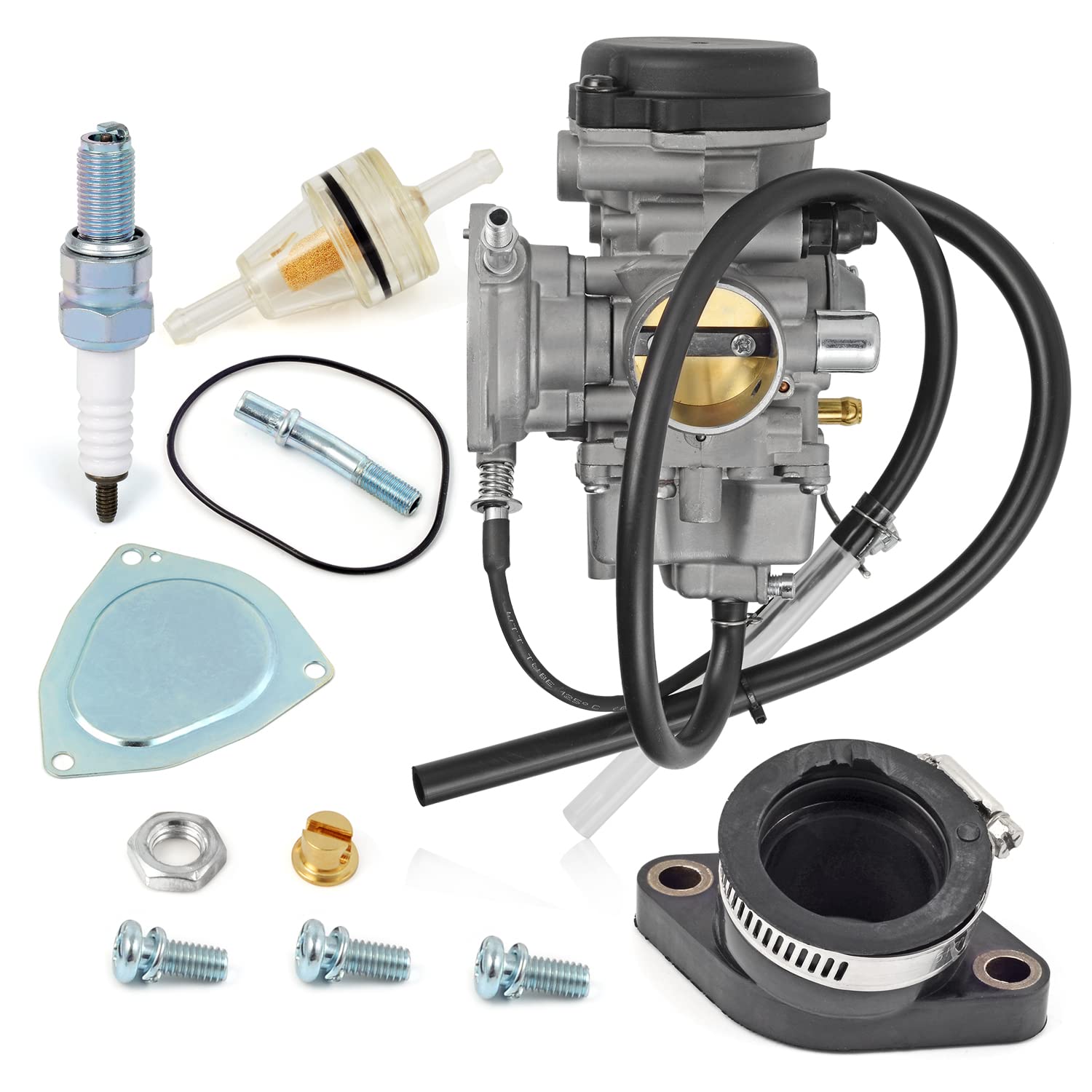 MOTO1988 Carburetor & Intake Manifold Boot for YAMAHA GRIZZLY 350, Bruin 350, Wolverine 350 (2004-2014)