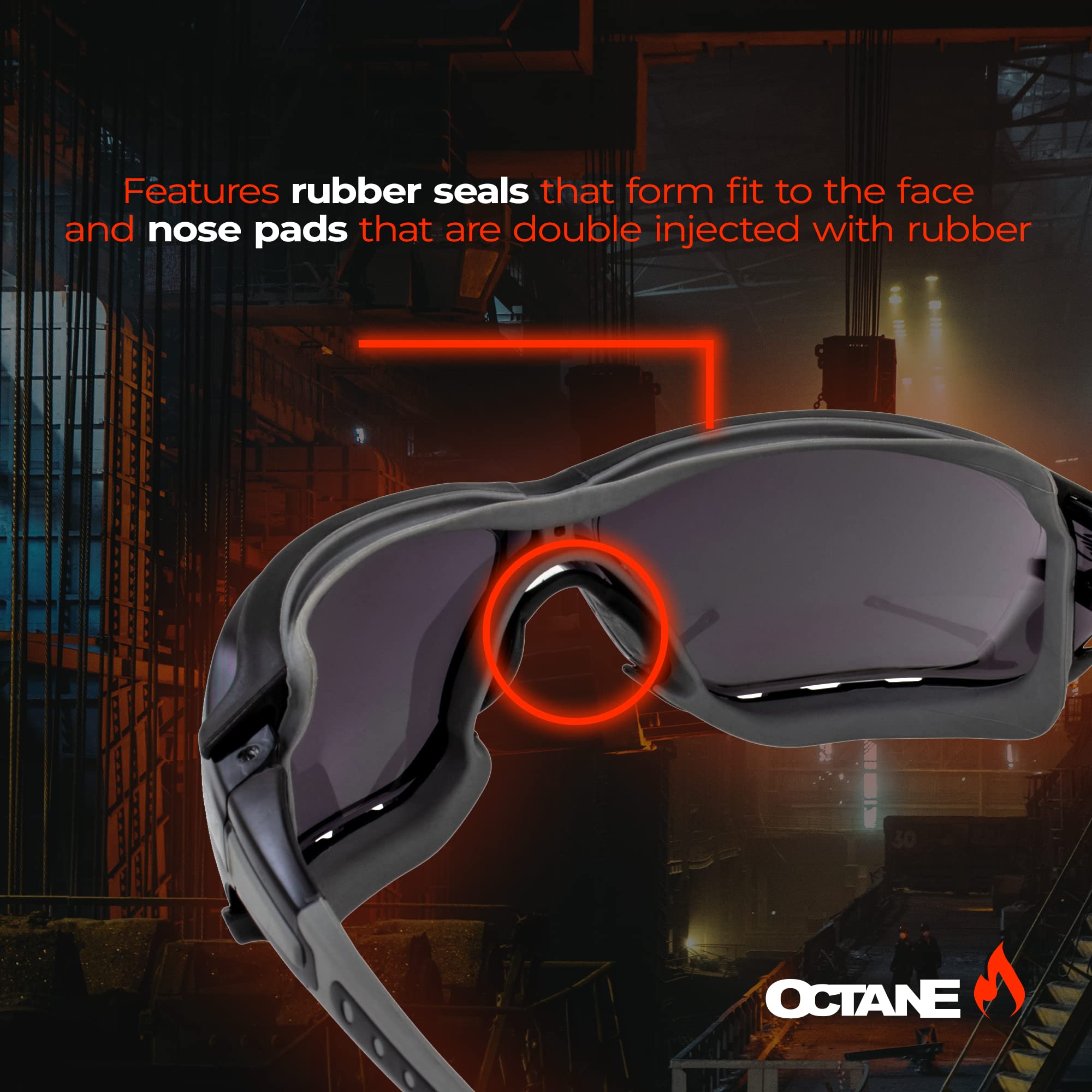 Global Vision Padded Motorcycle Sport Sunglasses Octane Gray Smoke Lens