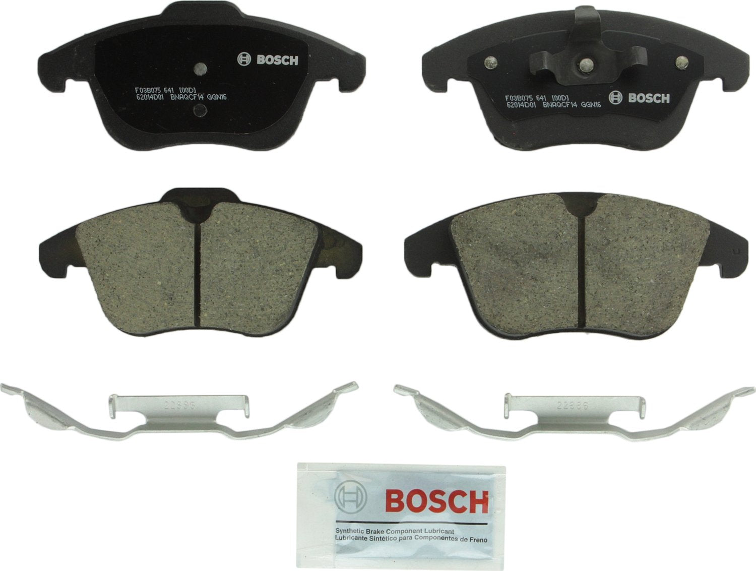 BOSCH BC1306 QuietCast Premium Ceramic Disc Brake Pad Set - Compatible with Select Land Rover LR2, Range Rover Evoque; Volvo S60