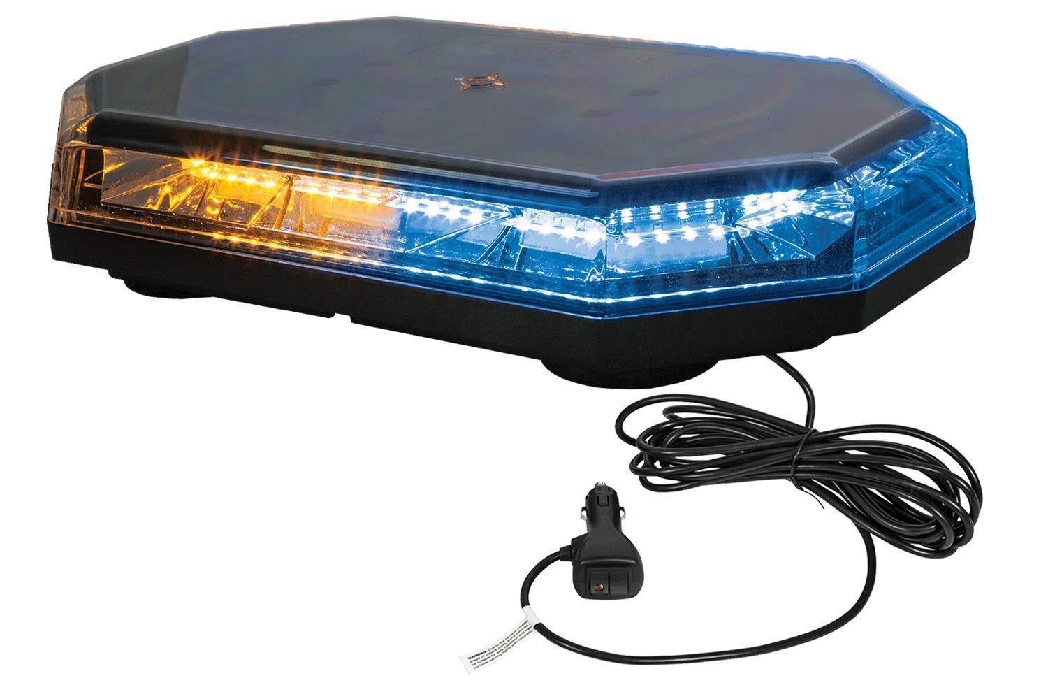 BUYERS PRODUCTS 15" Octagonal LED Mini Light Bar, Amber/Blue, 56 LEDs, Model 8891068, Emergency Vehicle Lights, Magnetic/Permanent Mount