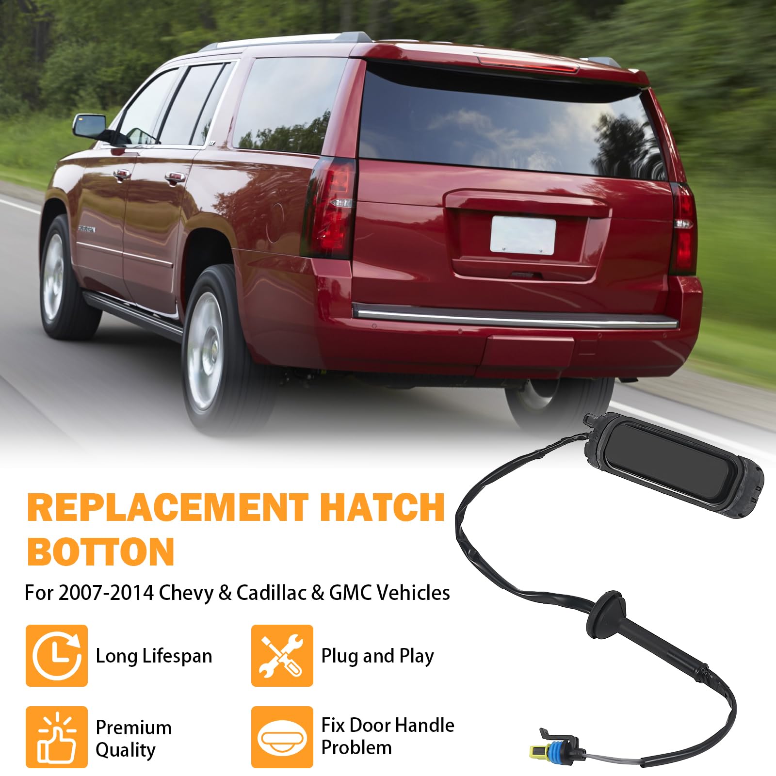 15106857 Hatch Button Trunk Latch For 2007-2014 Chevrolet Suburban 1500 2500 Tahoe Cadillac Escalade Esv Gmc Yukon Xl Replace Pa