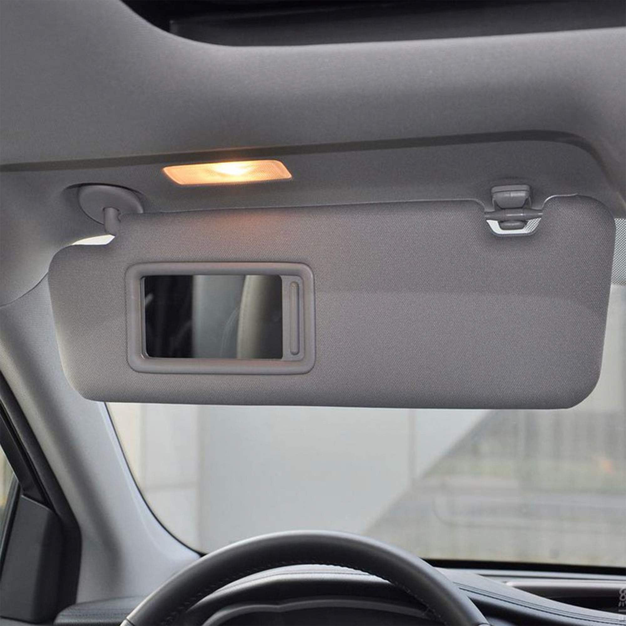 Dasbecan Sun Visor for Toyota Highlander 2008-2013, Front Left, Gray, Model 74320-48500-B0, Durable ABS Plastic